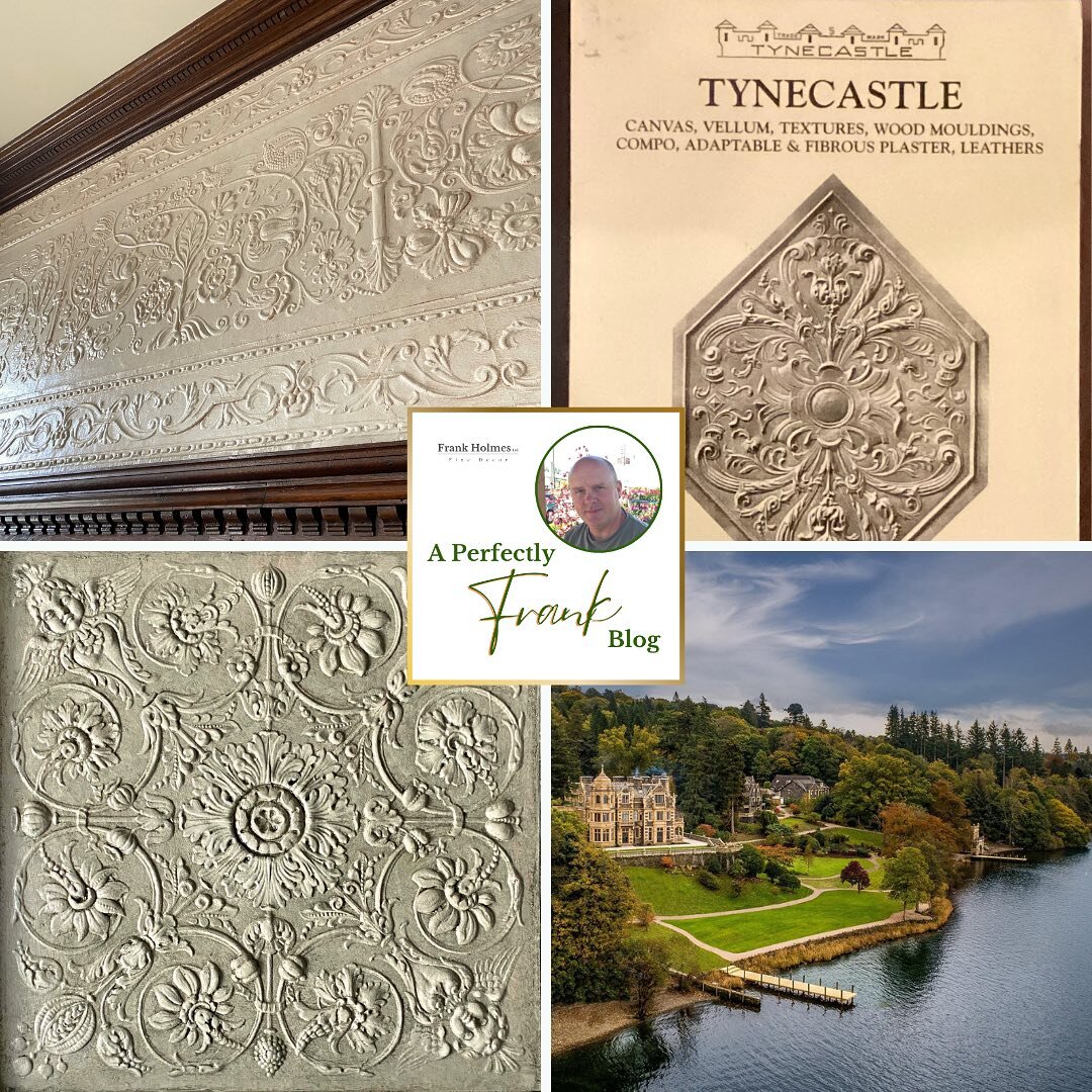 A sneak peak at some of the historic Tynecastle Wallpapers c.1891, at @langdalechase Hotel, Windermere. 

The Langdale Chase has undergone a major restoration and Frank was called in to restore/repair what was originally thought to be Lincrusta. 
🤓R
