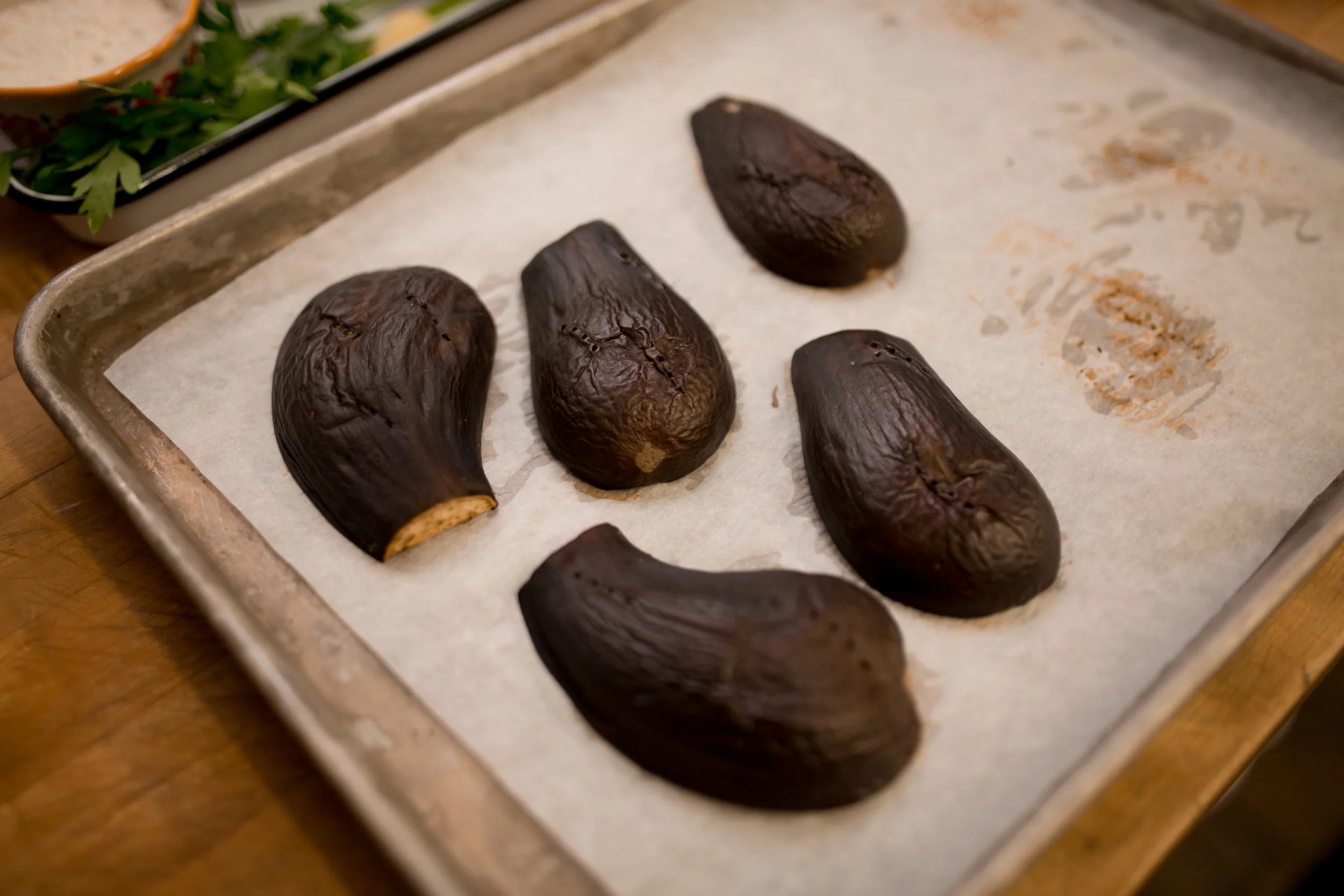Eggplant can be grilled, baked, braised or cooked and pureed.