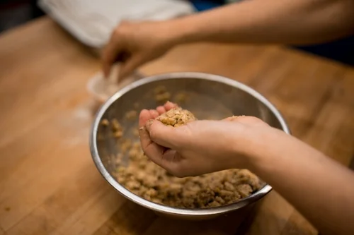 Easily substitute all purpose flour for gluten free.