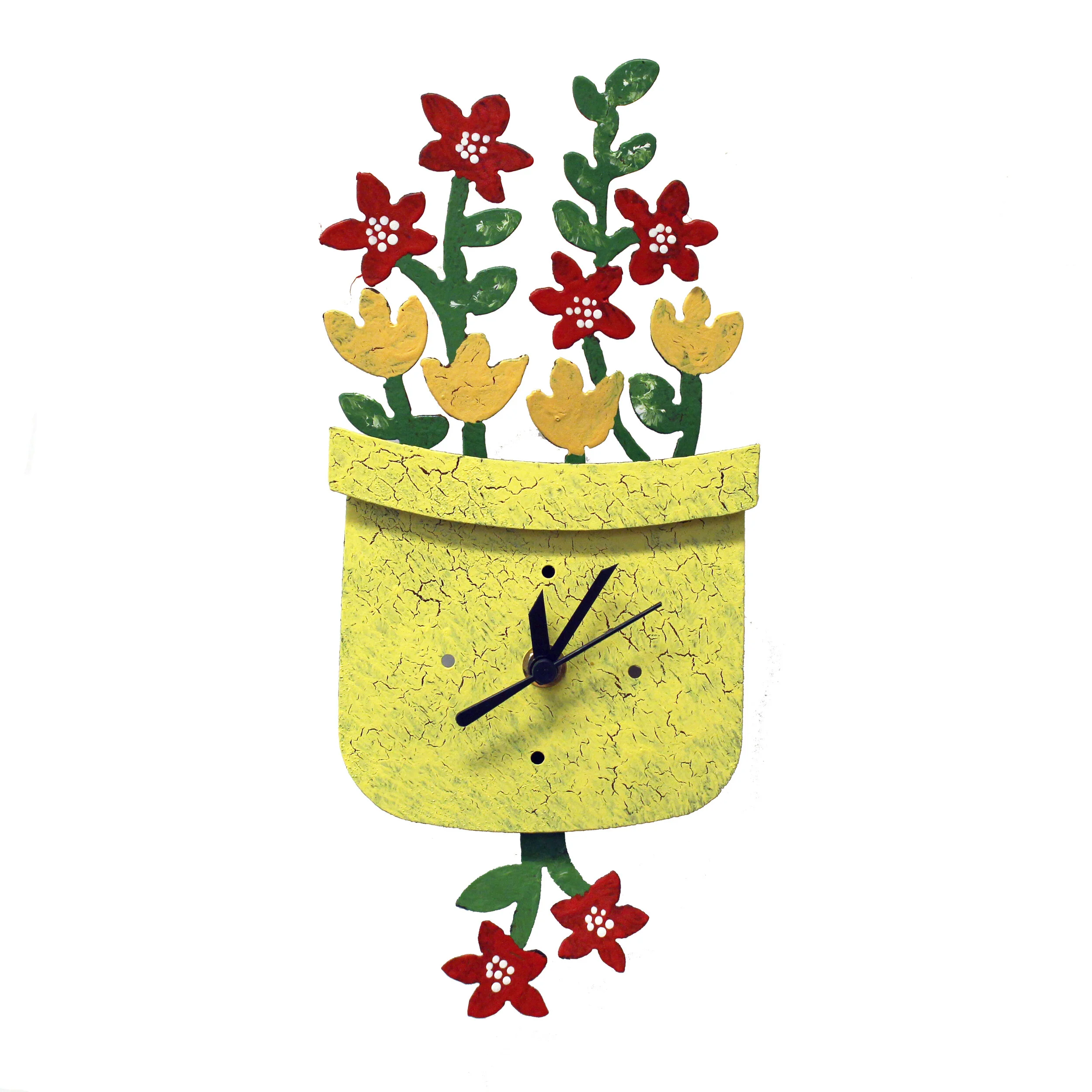 Flower Pot Wall Clock — Hickory Dickory Dock