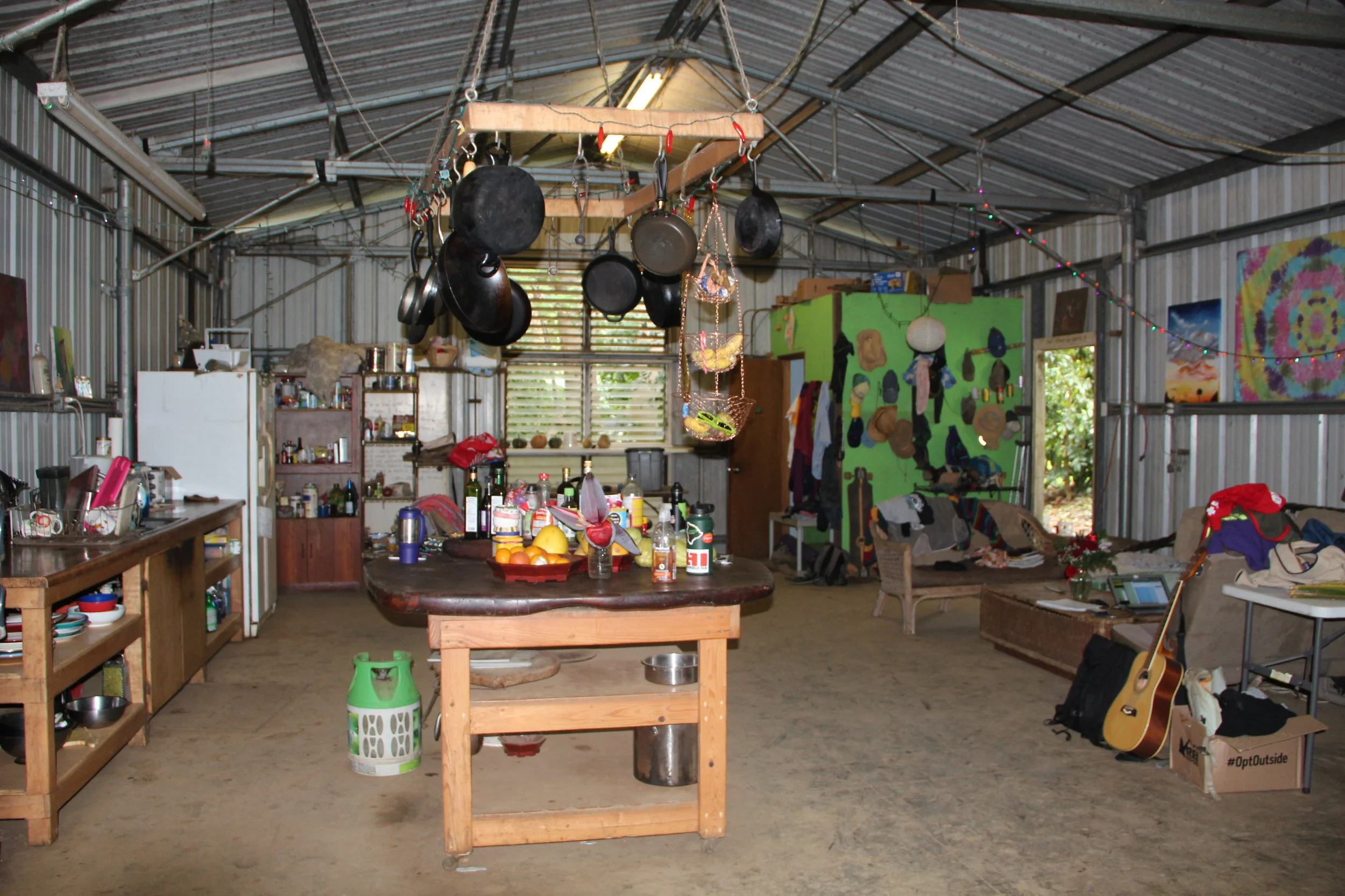 The community space in our warehouse where our apprentices hang out and cook meals.
