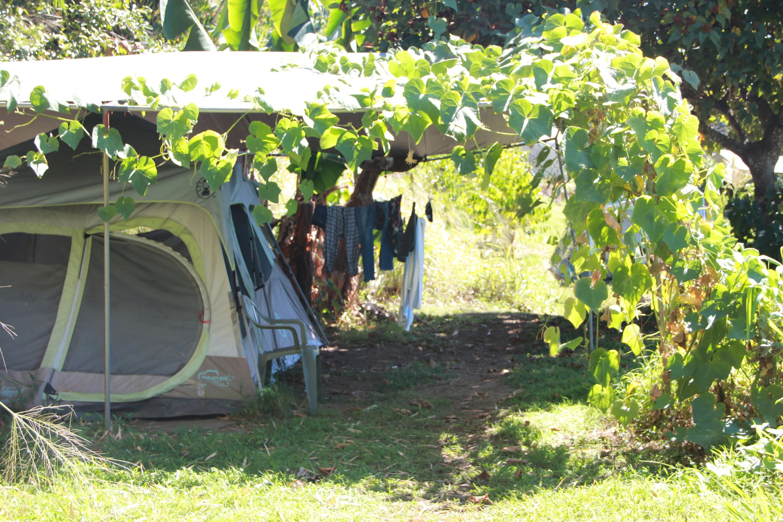 An apprentice tent on the farm.