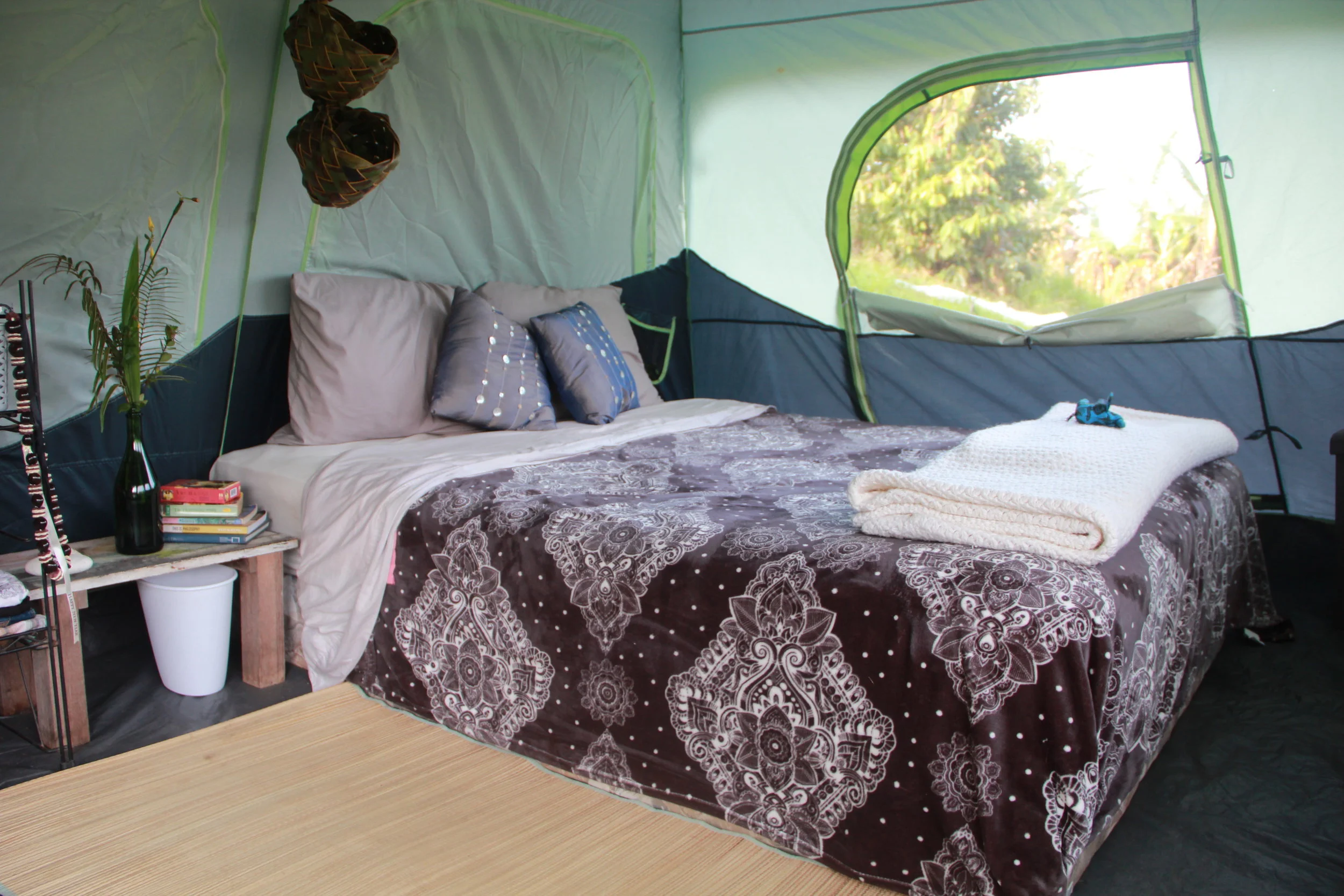 Inside one of the apprentice tents.