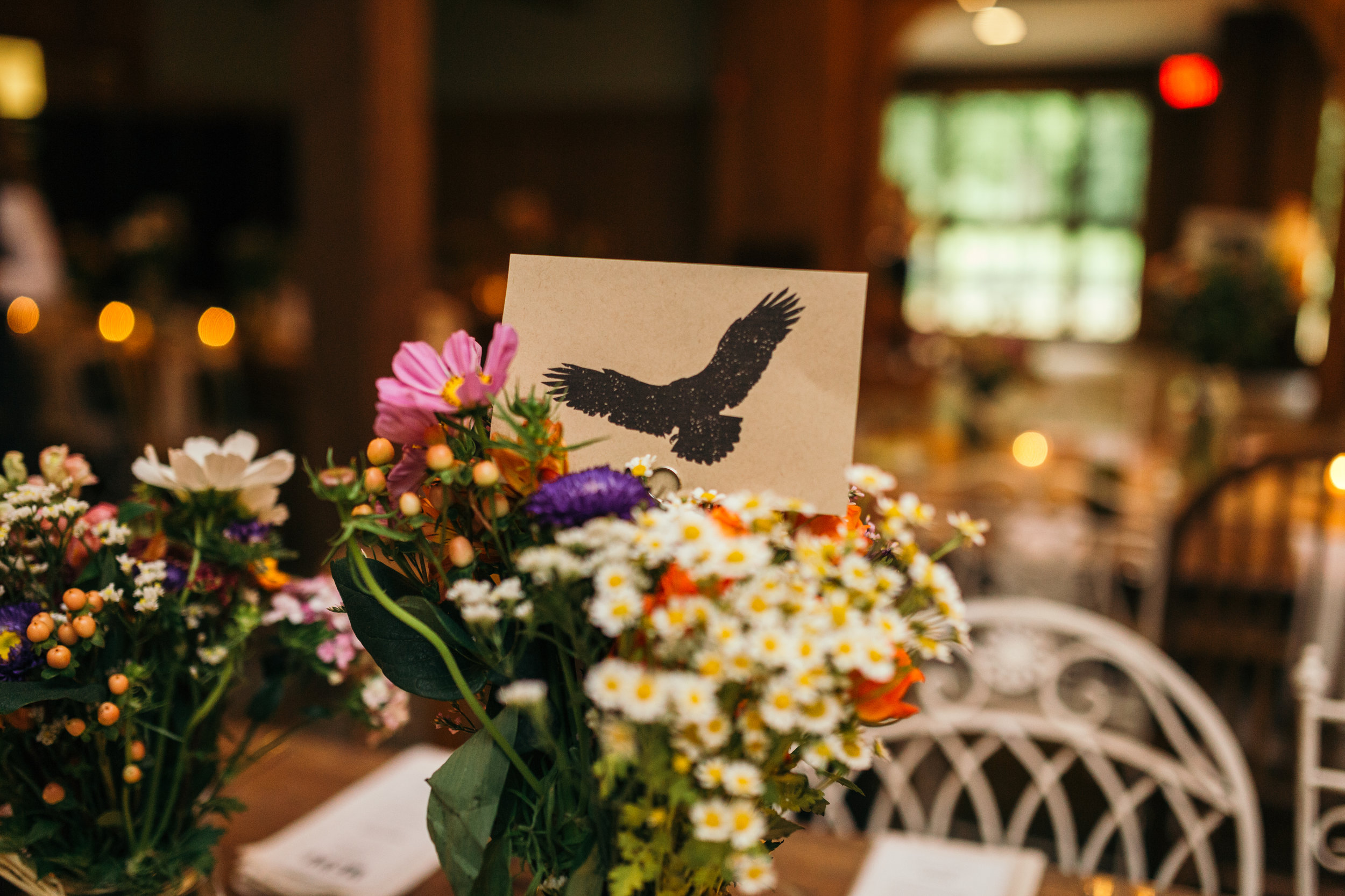 Rustic Wedding at Waterloo Village, Stanhope New Jersey, with flowers from Whole Foods and animal table decor