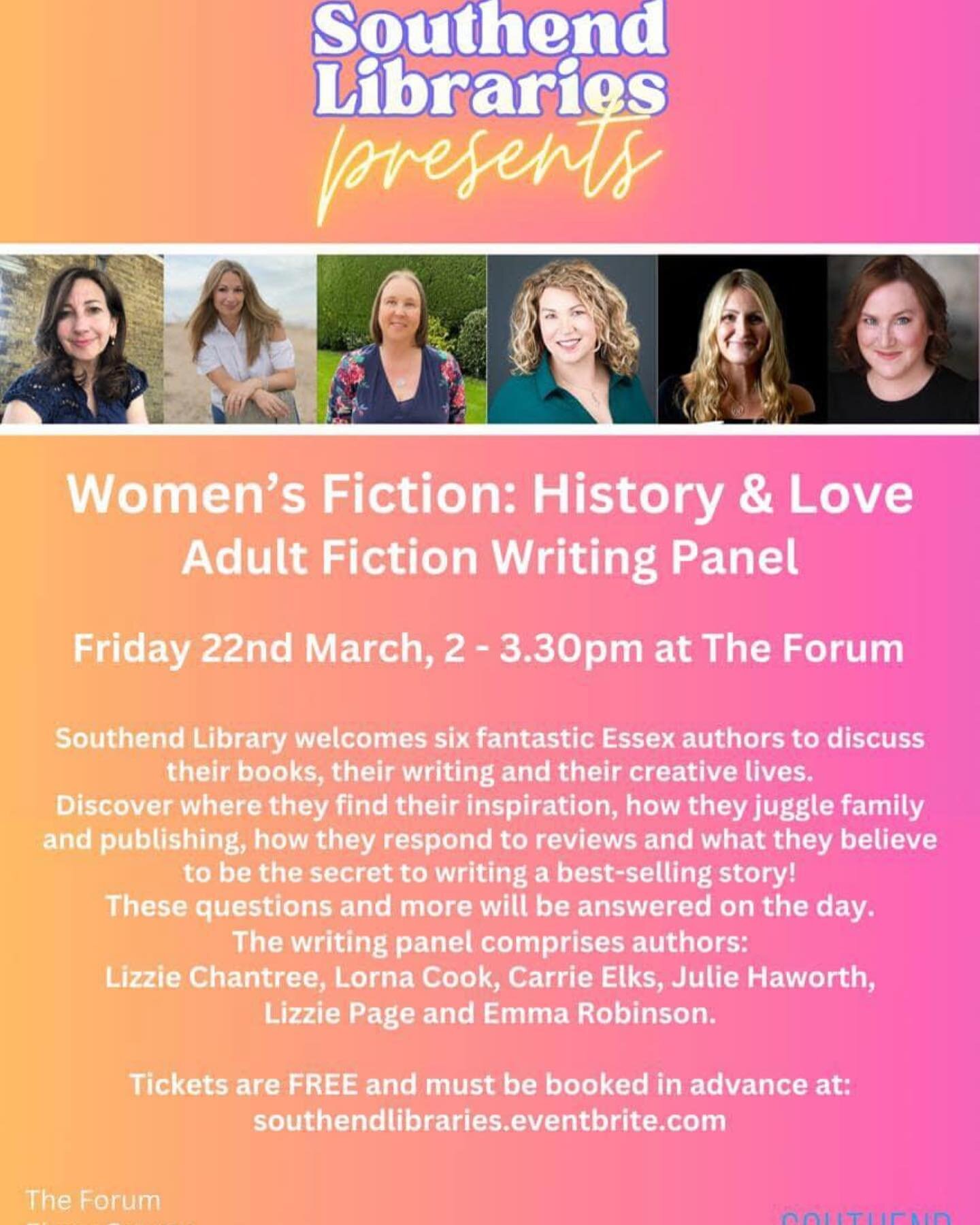 Event!! 
If you fancy a free literary event and day out in sunny Southend then come and join a bunch of us for this. 🥰 📚 
#romancebooks #romancebookstagram #amreading #amwriting #literaryevents