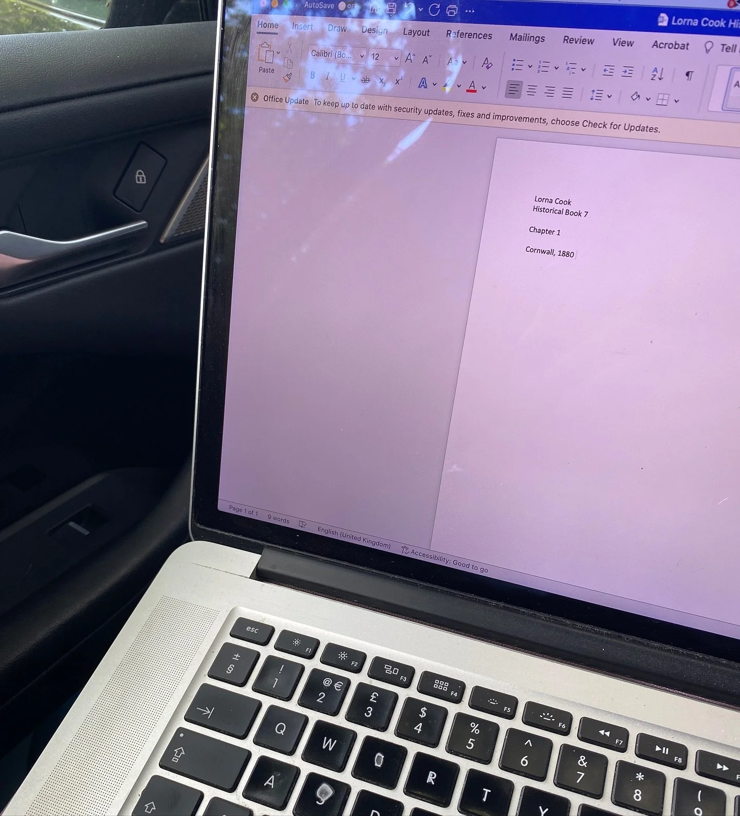 Be an author, they said. It&rsquo;ll be glamorous, they said. But here I am, back in the car, hanging around, starting another book. It&rsquo;s time to go back in time, to immerse myself in all the research and dust it lightly in the novel. If I can 