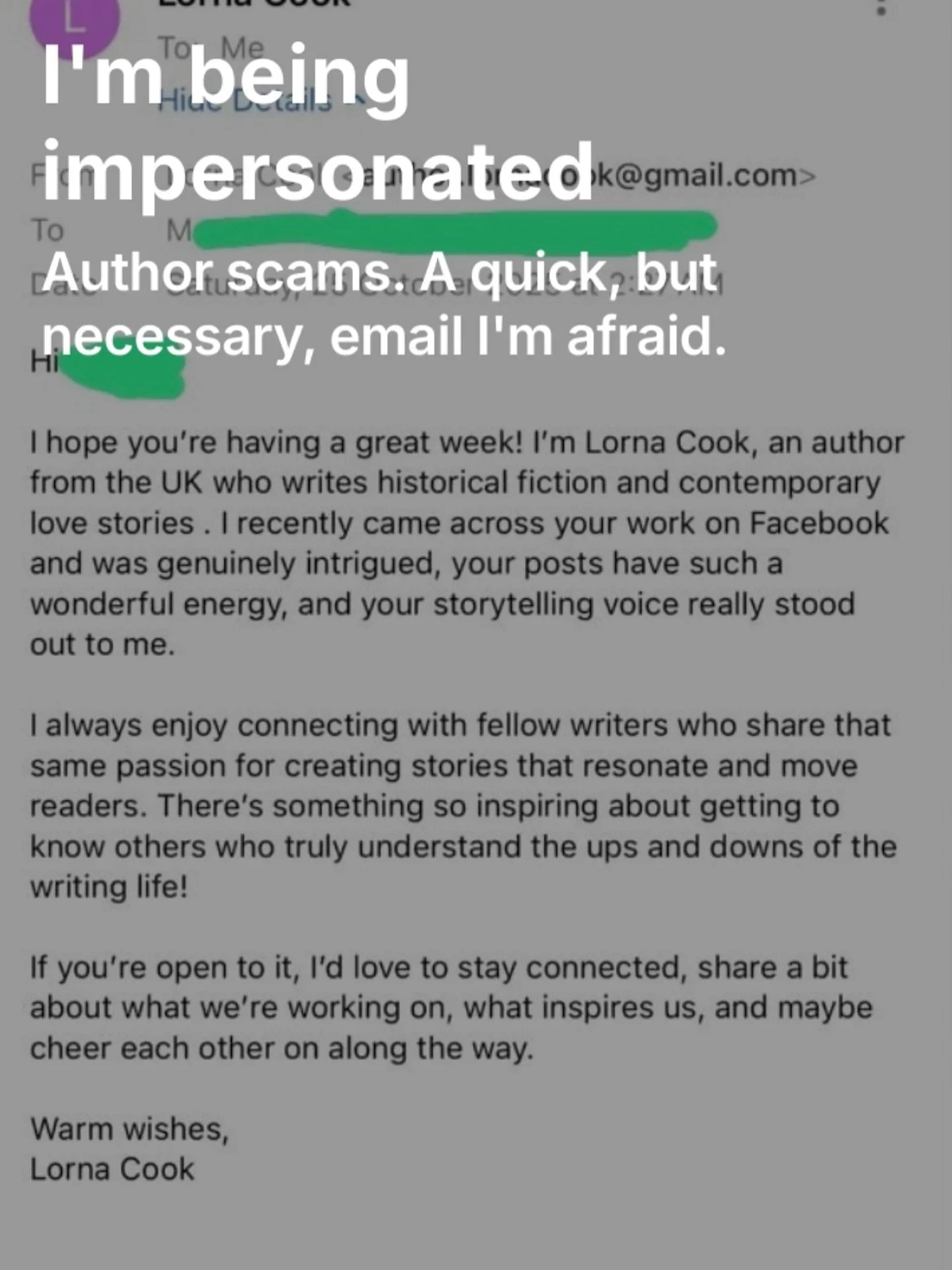 Like some sort of Shein x Agatha Christie, I&rsquo;ve been hunting scammers. This one in particular has gone to great lengths to impersonate me, has set up numerous fake emails, has emailed numerous other people, and has been asking for money. You kn