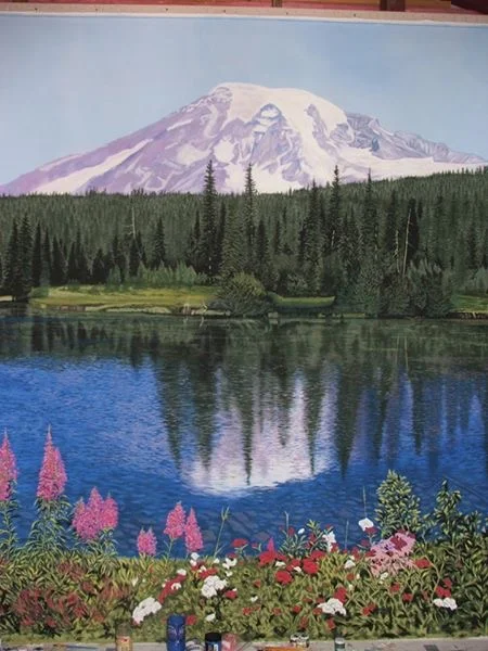 Mount Rainier 10x17’ acrylic on canvas SOLD