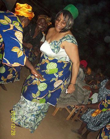Yvette dancing at her wedding celebration in Cameroon!