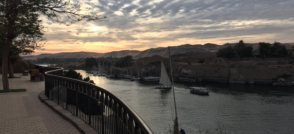 The view from Aswan Park, overlooking the Nile River.