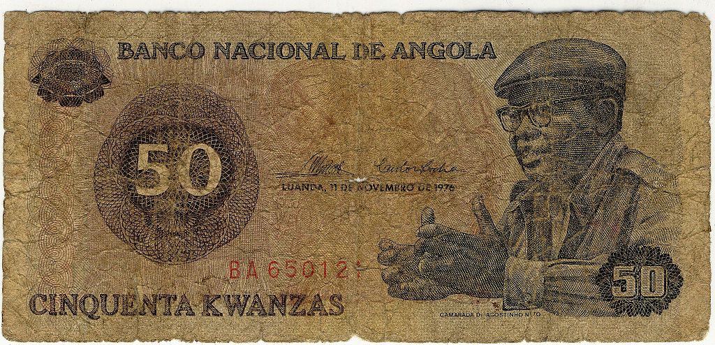 Photo credit: Col André Kritzinger, Cinquenta Kwanzas obverse , CC BY-SA 3.0