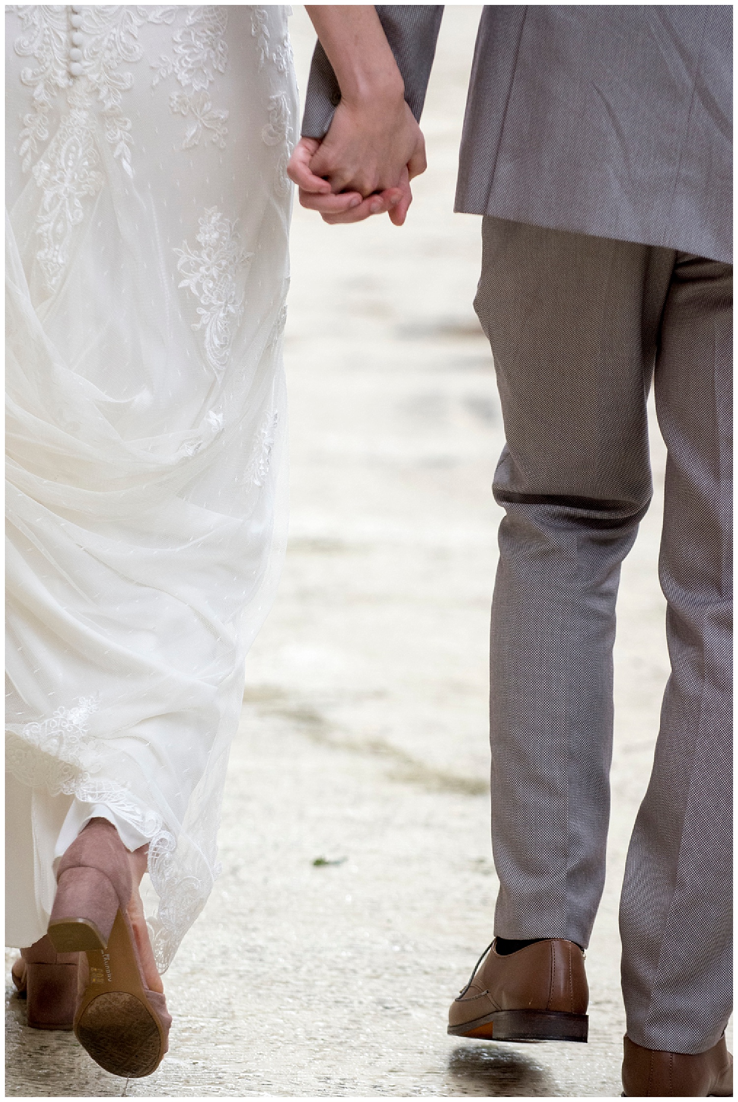 Bride and Groom Holding Hands | Bethany and Jono's Intimate DIY Wedding | Colorado Springs Wedding Photographer | Farm Wedding Photographer | Apollo Fields Wedding Photojournalism