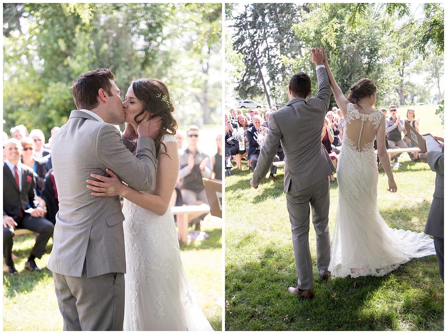 Adorable Bride and Groom Kissing | Bethany and Jono's Intimate DIY Wedding | Colorado Springs Wedding Photographer | Farm Wedding Photographer | Apollo Fields Wedding Photojournalism