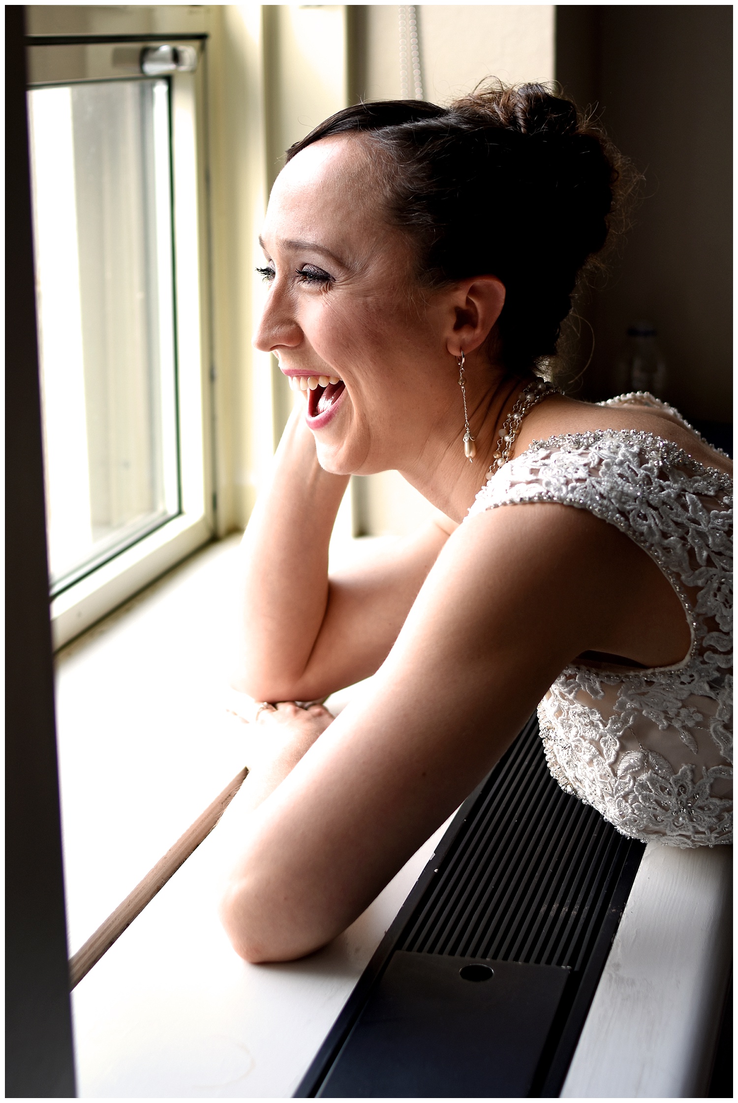 Laughing Bride | Intimate Wedding Photographer | Chateau de Frontenac | Quebec City Wedding Photographer | Farm Wedding Photographer | Apollo Fields Wedding Photojournalism