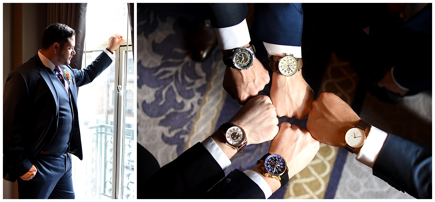 Groom & Groomsmen's Watches| Intimate Wedding Photographer | Chateau de Frontenac | Quebec City Wedding Photographer | Farm Wedding Photographer | Apollo Fields Wedding Photojournalism