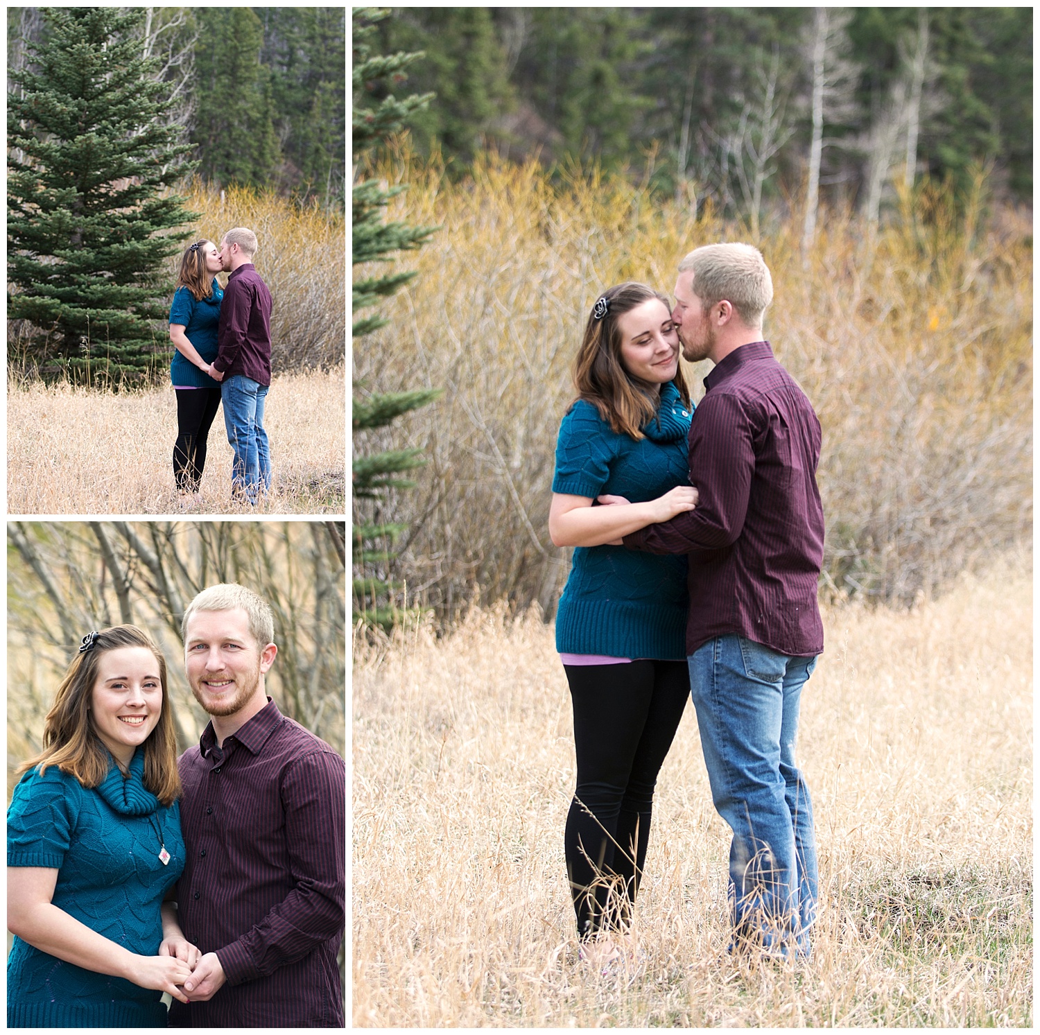 Couple Smiling | Mountain Engagement Photography | Golden Colorado Wedding Photographer | Farm Wedding Photographer | Apollo Fields Wedding Photojournalism