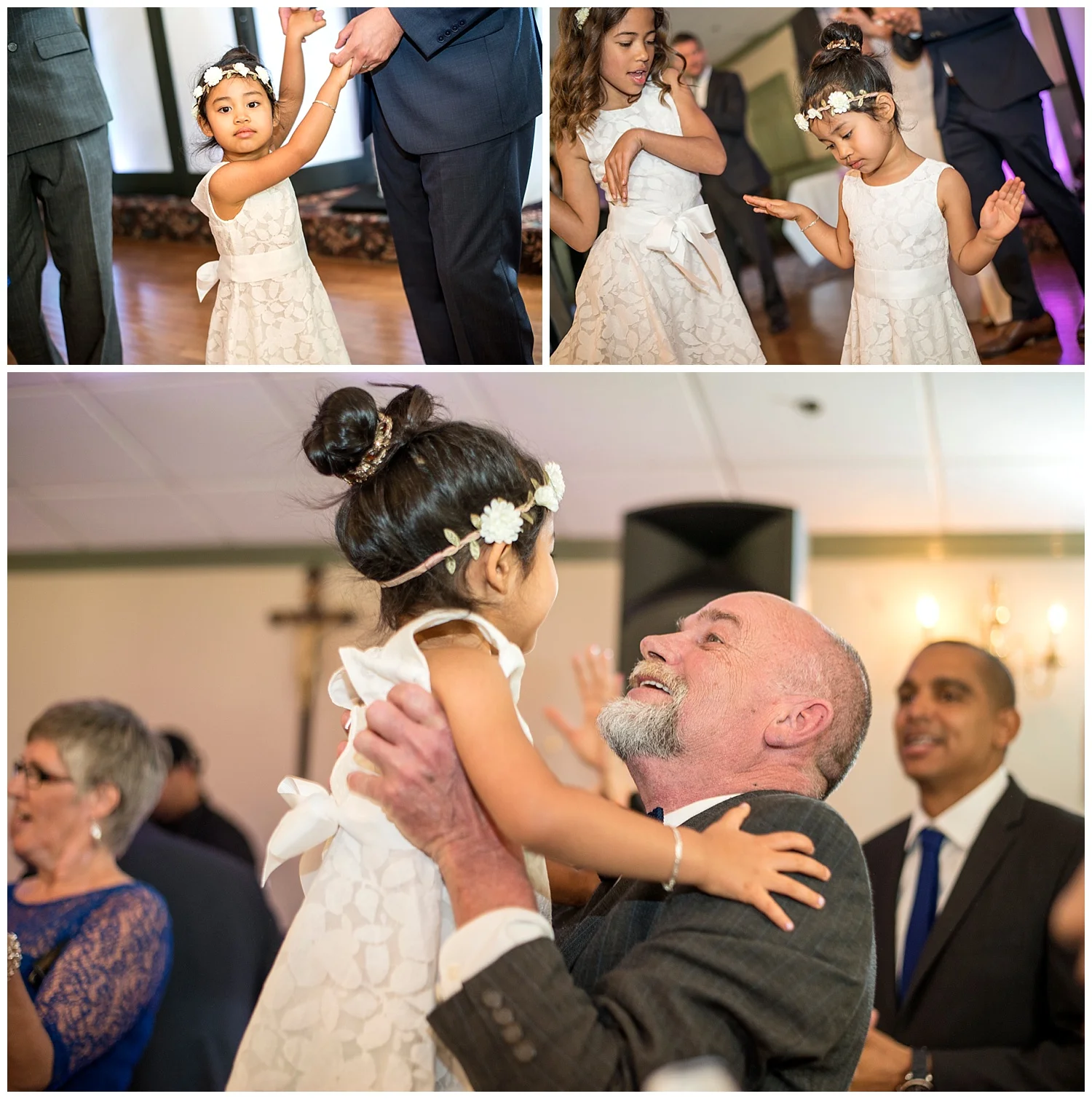 Groom's Father Holding Child | Intimate Wedding Photographer | New York State Wedding Photographer | Farm Wedding Photographer | Apollo Fields Wedding Photojournalism