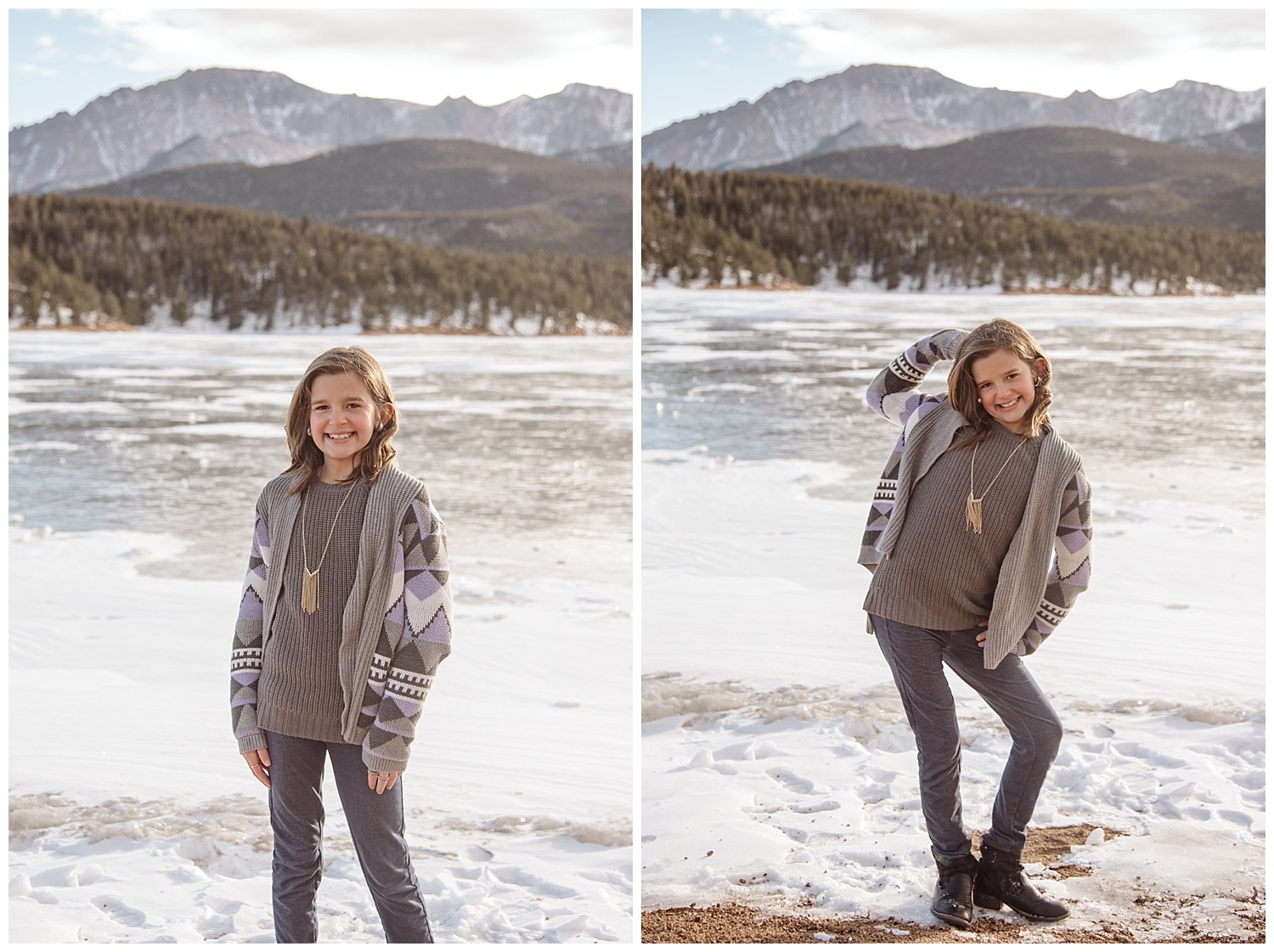 Young Girl Posing | Jenny and Tara's Epic Mountain Engagement Session | Pikes Peak, Colorado Photography | Farm Wedding Photographer | Apollo Fields Wedding Photojournalism
