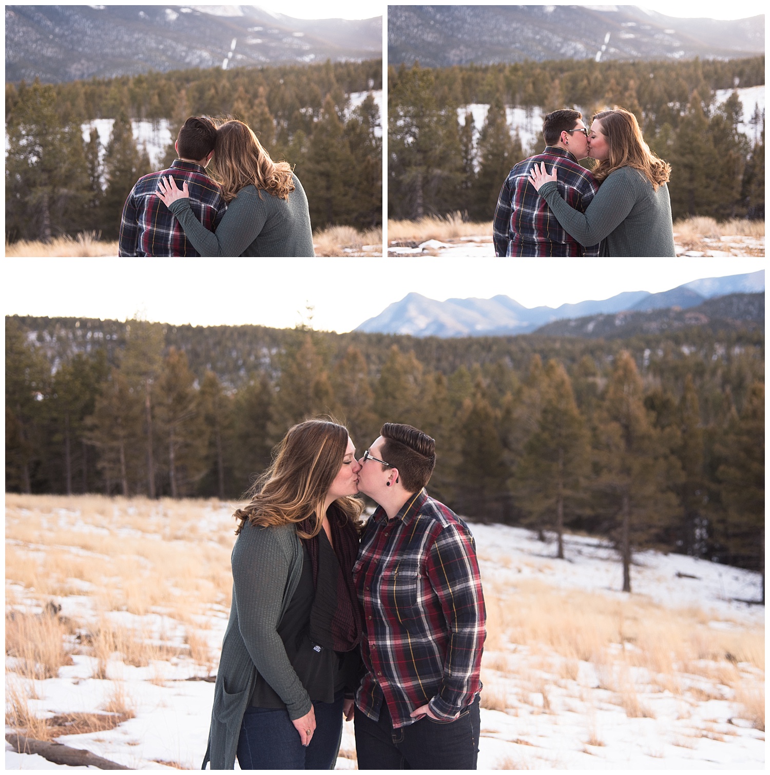 Lesbian Couple Kissing | Jenny and Tara's Epic Mountain Engagement Session | Pikes Peak, Colorado Photography | Farm Wedding Photographer | Apollo Fields Wedding Photojournalism