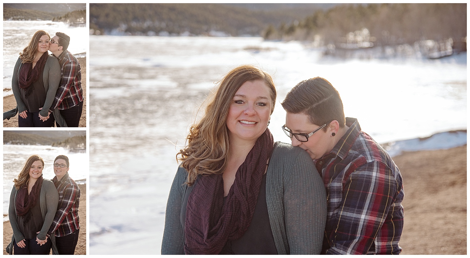 Young Lesbian Couple Embracing | Jenny and Tara's Epic Mountain Engagement Session | Pikes Peak, Colorado Photography | Farm Wedding Photographer | Apollo Fields Wedding Photojournalism
