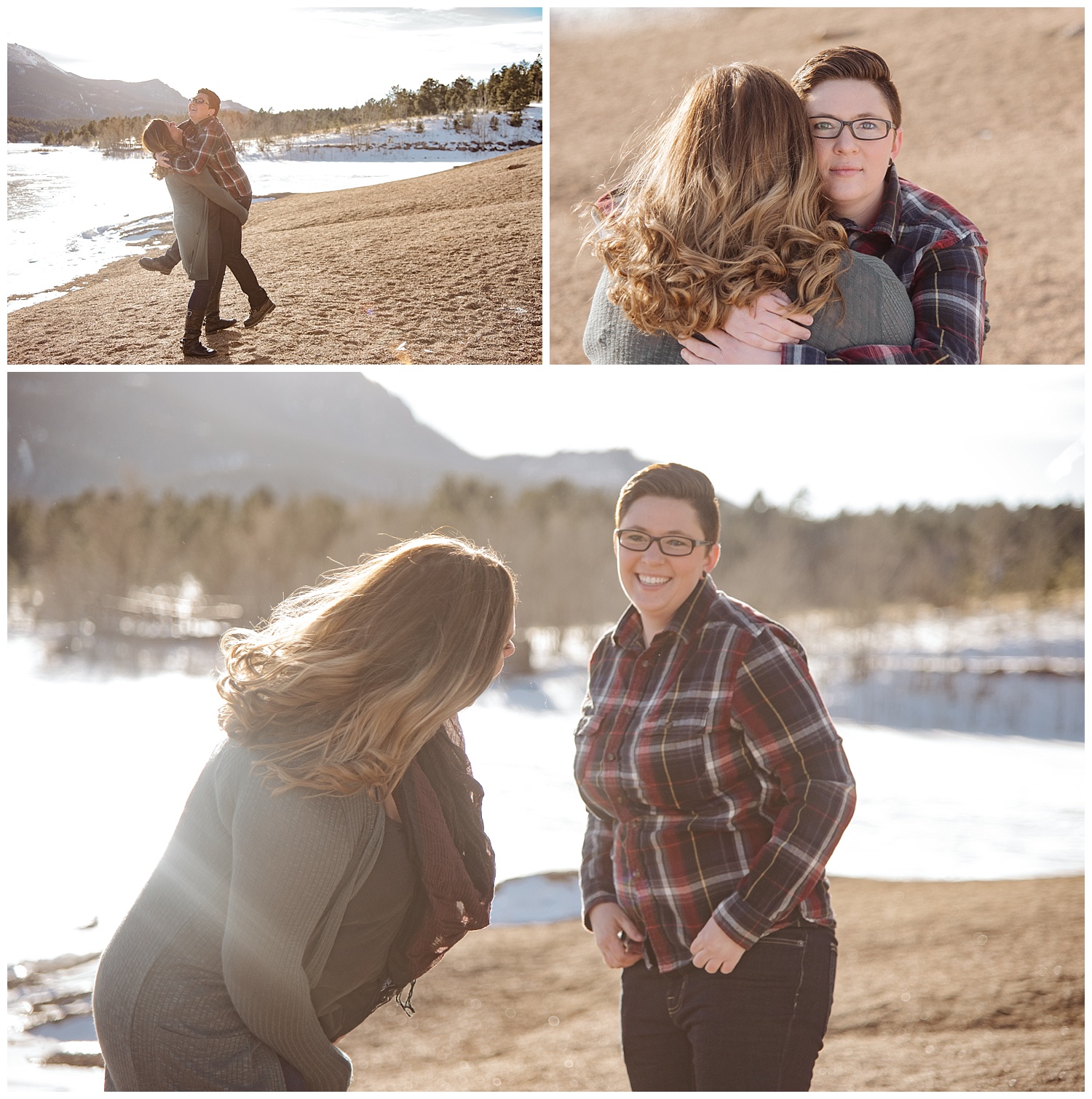 Young Family Goofing Around | Jenny and Tara's Epic Mountain Engagement Session | Pikes Peak, Colorado Photography | Farm Wedding Photographer | Apollo Fields Wedding Photojournalism