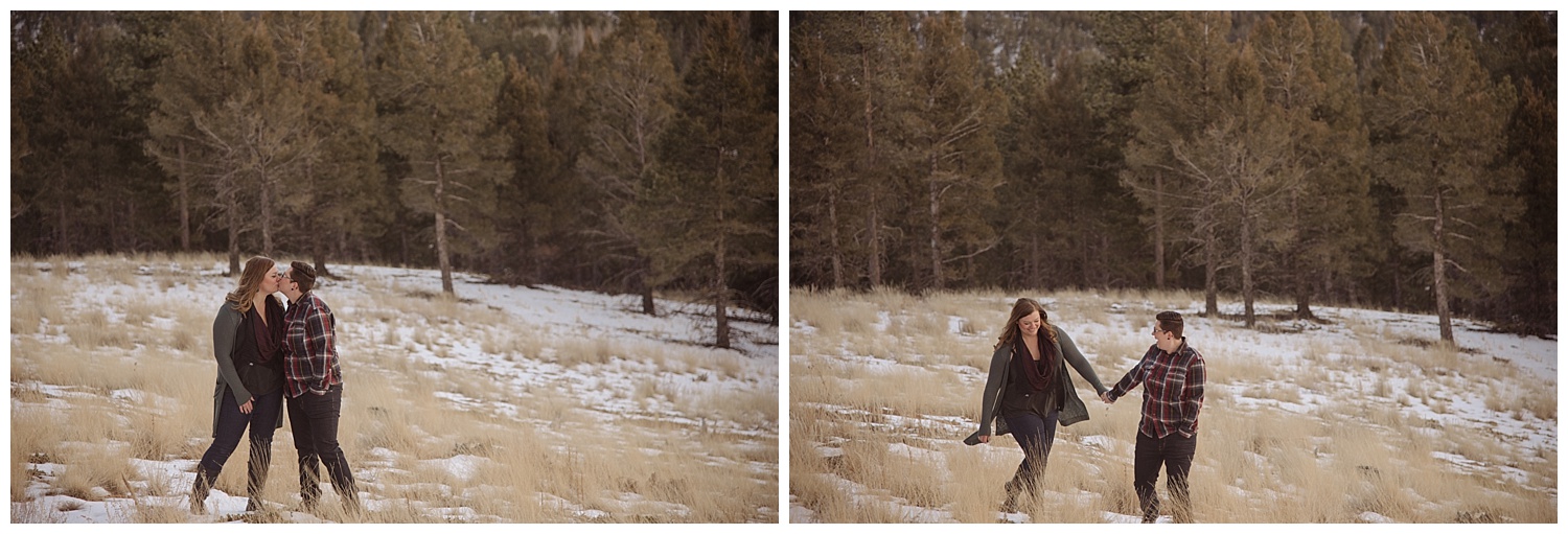 Young Lesbian Couple Embracing | Jenny and Tara's Epic Mountain Engagement Session | Pikes Peak, Colorado Photography | Farm Wedding Photographer | Apollo Fields Wedding Photojournalism