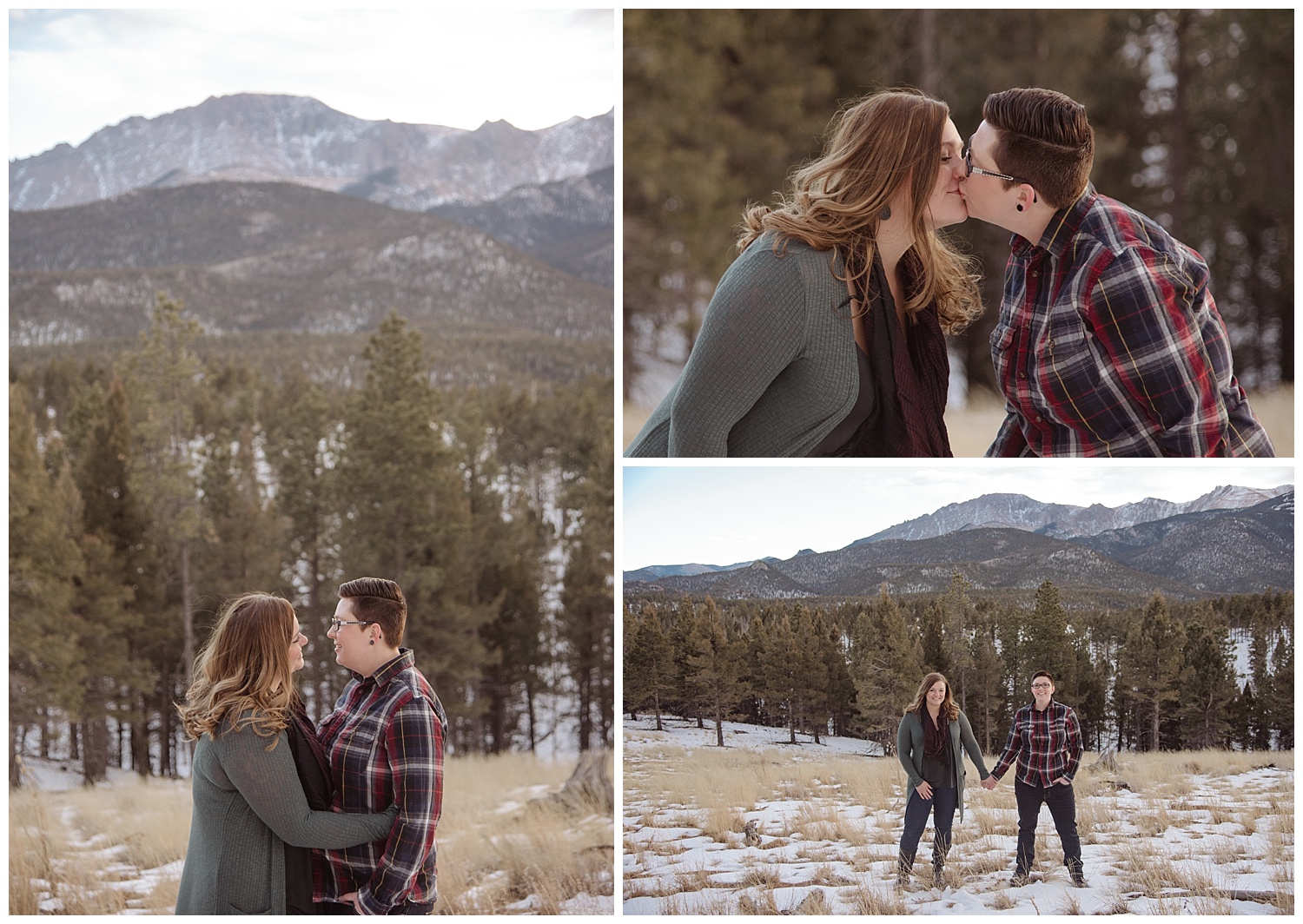 Young Lesbian Couple Kissing | Jenny and Tara's Epic Mountain Engagement Session | Pikes Peak, Colorado Photography | Farm Wedding Photographer | Apollo Fields Wedding Photojournalism