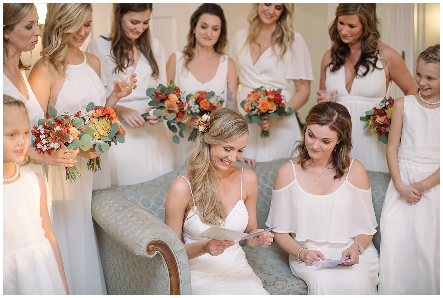 Bridesmaids Reading Vows | Lindsey and Jeff's Intimate Wedding at Grant Humphrey's Mansion | Denver Colorado Photographer | Farm Wedding Photographer | Apollo Fields Photojournalism