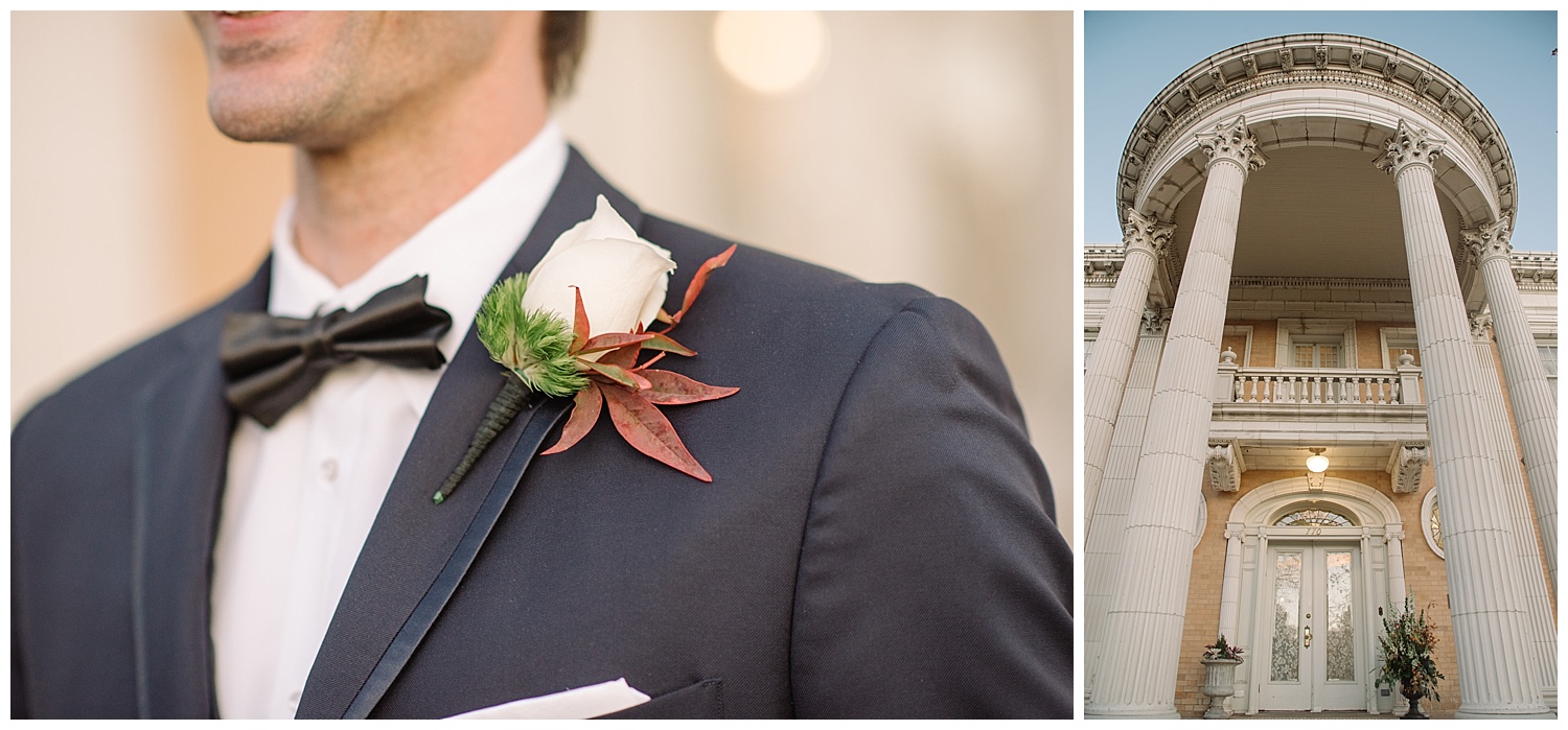 Detail Shots of Mansion & Bowtie | Lindsey and Jeff's Intimate Wedding at Grant Humphrey's Mansion | Denver Colorado Photographer | Farm Wedding Photographer | Apollo Fields Photojournalism