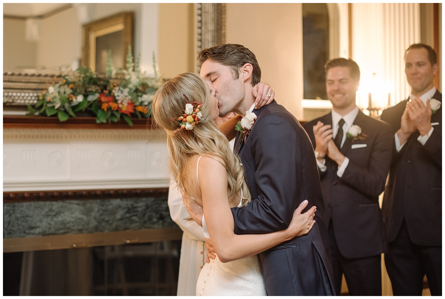 Bride Kissing Groom | Lindsey and Jeff's Intimate Wedding at Grant Humphrey's Mansion | Denver Colorado Photographer | Farm Wedding Photographer | Apollo Fields Wedding Photojournalism