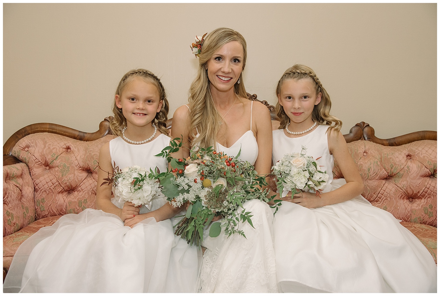 Bride with Flower Girls | Lindsey and Jeff's Intimate Wedding at Grant Humphrey's Mansion | Denver Colorado Photographer | Farm Wedding Photographer | Apollo Fields Wedding Photojournalism