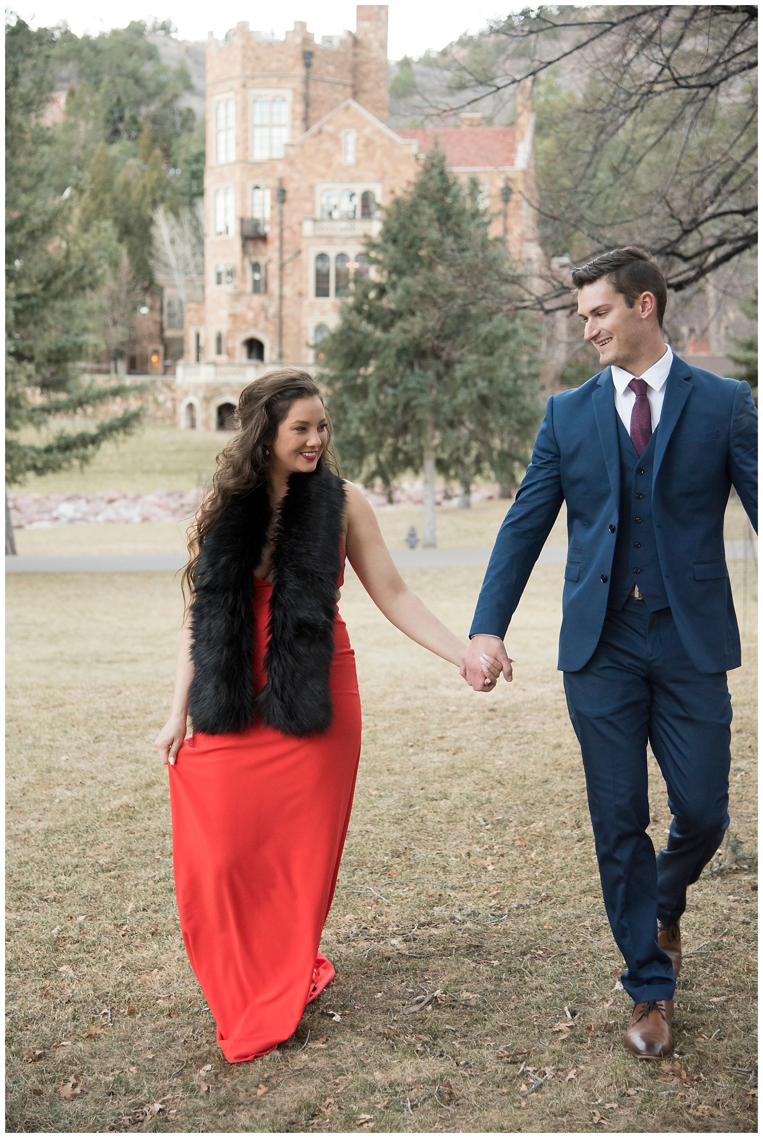 Real Couple Holding Hands| Nicholas and Eden's Surprise Proposal at Glen Eyrie Castle | Colorado Springs Photographer | Farm Wedding Photographer | Apollo Fields Wedding Photojournalism