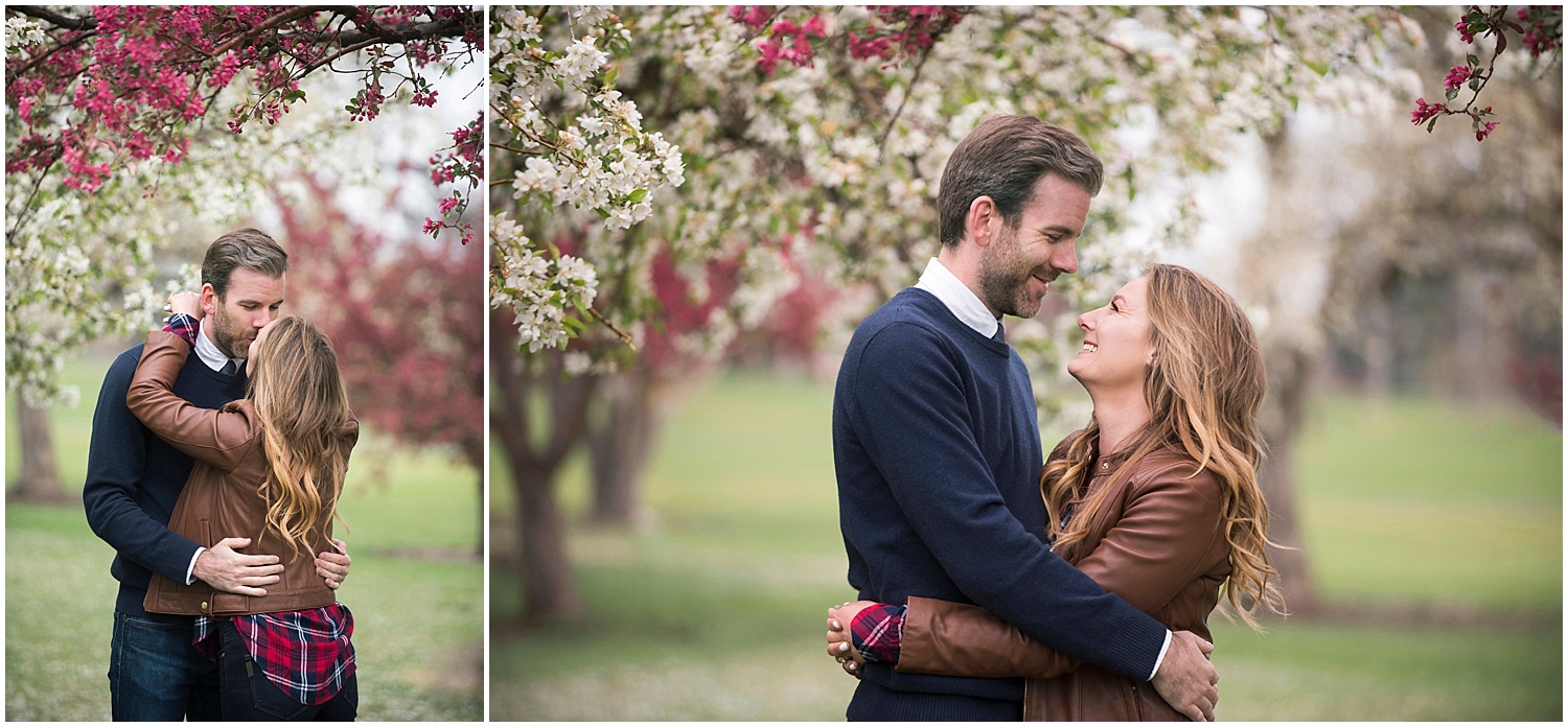 Boho Cherry Blossom Engagement Photos 