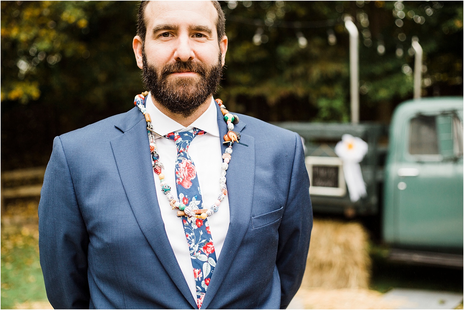 Wedding Officiant Wearing Mama Beads