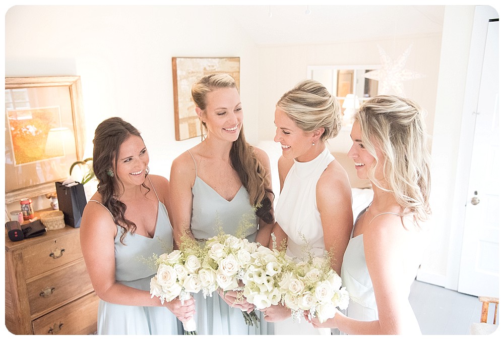 Bridesmaids Dresses Blush Blue Upstate New York Farm Wedding