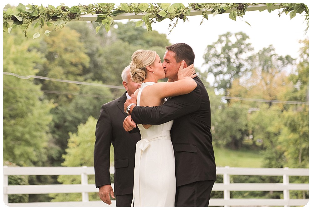 First Kiss September Weddings Upstate New York Farm Wedding