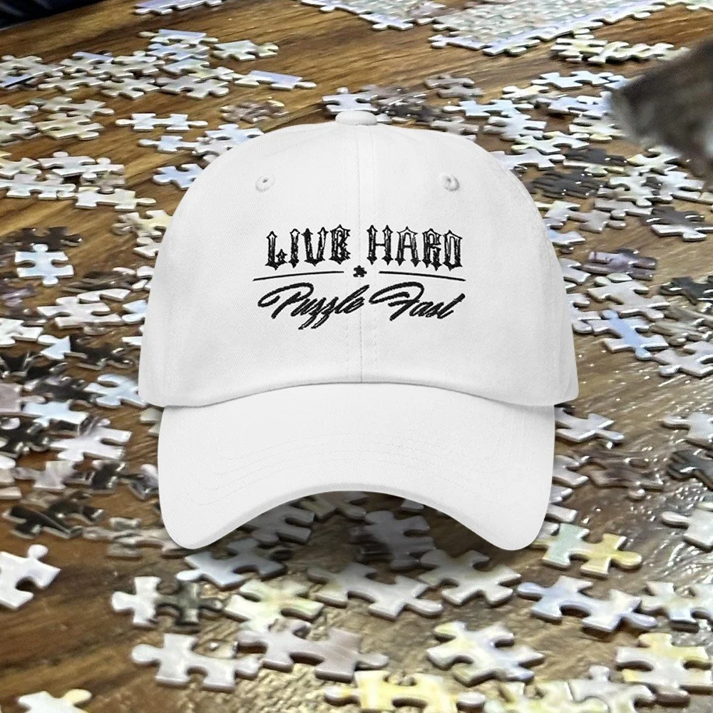Live Hard - Puzzle Fast Hat on Puzzle Table - white.jpg