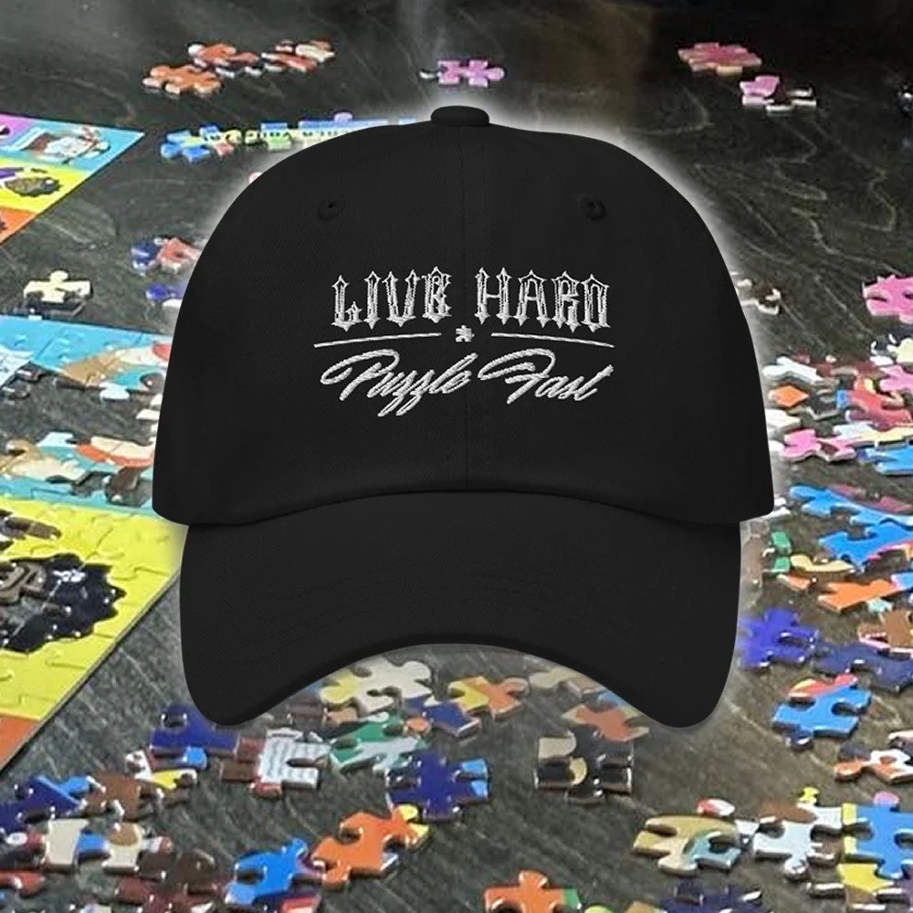 Live Hard - Puzzle Fast Hat on Puzzle Table - black.jpg