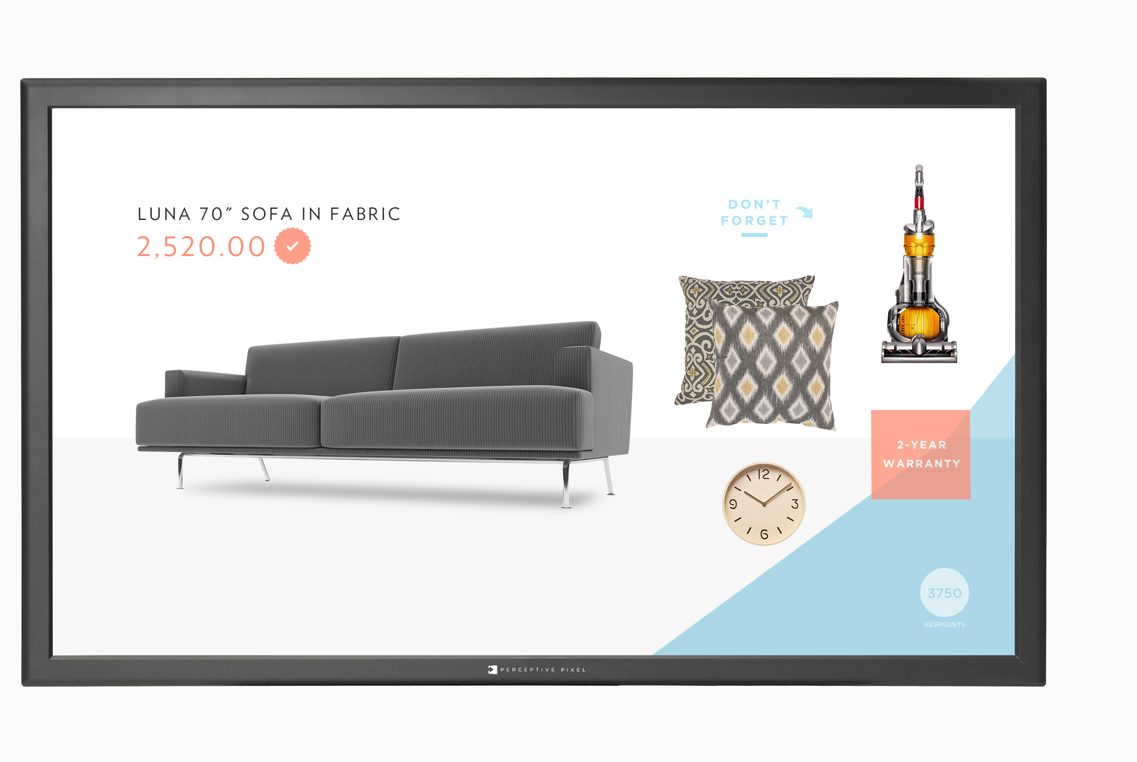 Tablets, phones, multi-screen interactions, NFC synching, transparent touchscreens. All tied together into a cohesive retail experience.