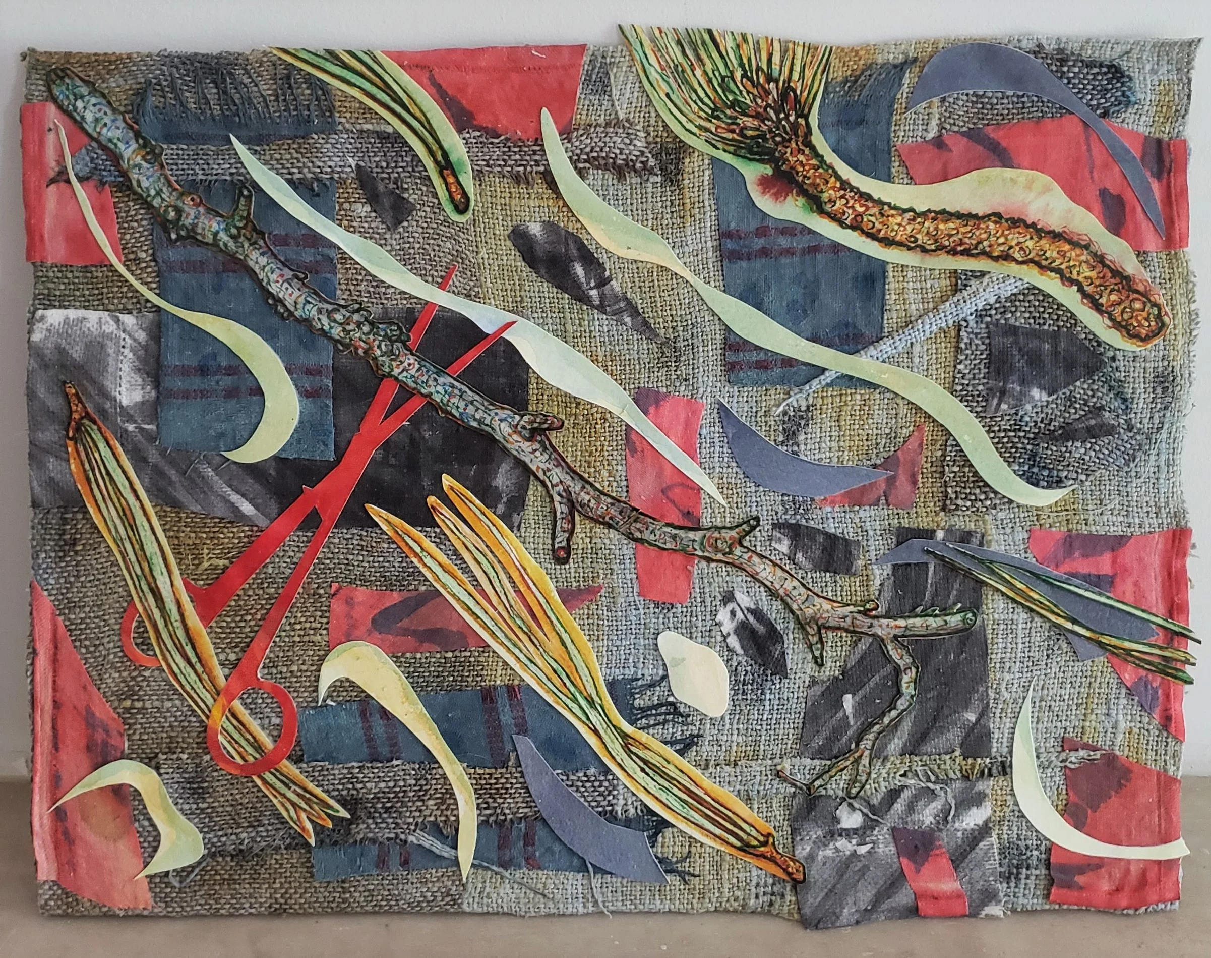 Margaret Fuller Series # 10 Mixed-media painting/collage, 12” x 16”