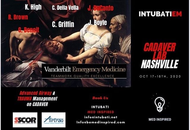 Nashville cadaver lab 2020! Join us for 2 days of REBOA, Advanced airway management, best oxygenation and ventilation practices, surgical airways, chest tubes and more with world class faculty!! @jamesducanto @gr8flcindy  registration link below👇 #e