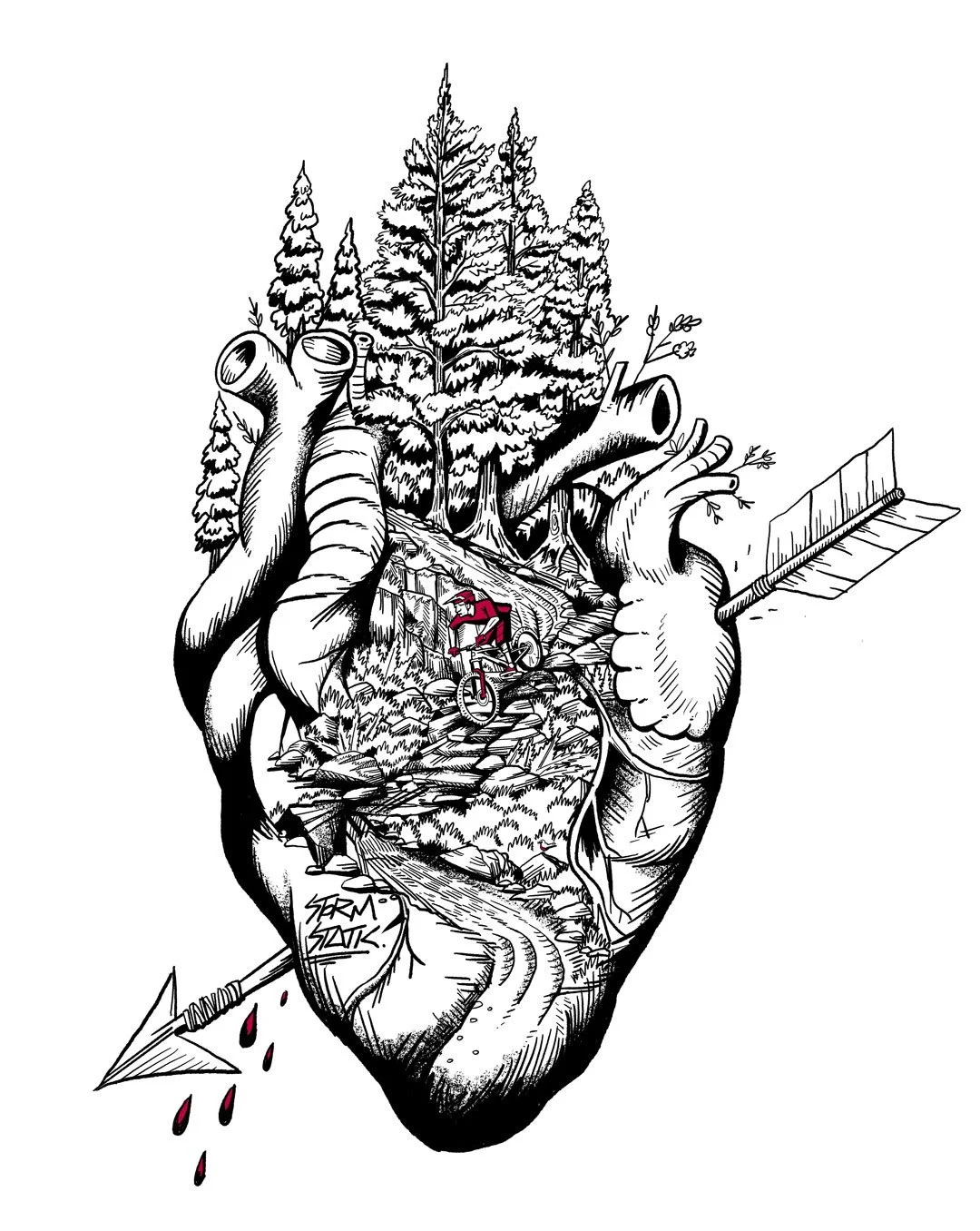 Heart of MTB T-shirt Design