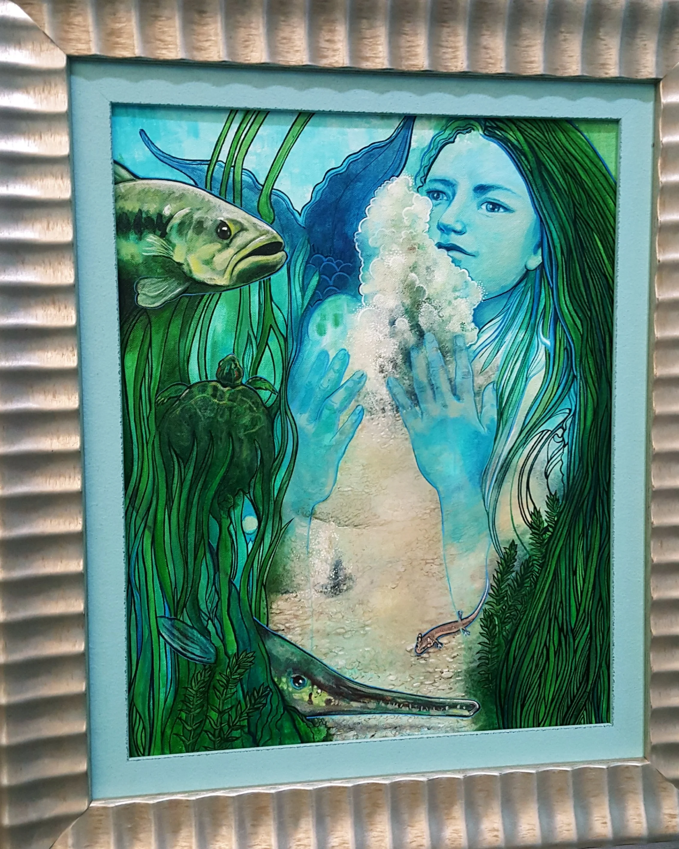 Artwork by Jennifer Rosas Indeed the river is a perpetual gala, and boasts each month a new ornament. — (Ralph Waldo Emerson)