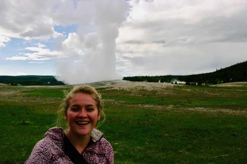 Me, amazed that it actually erupted on time