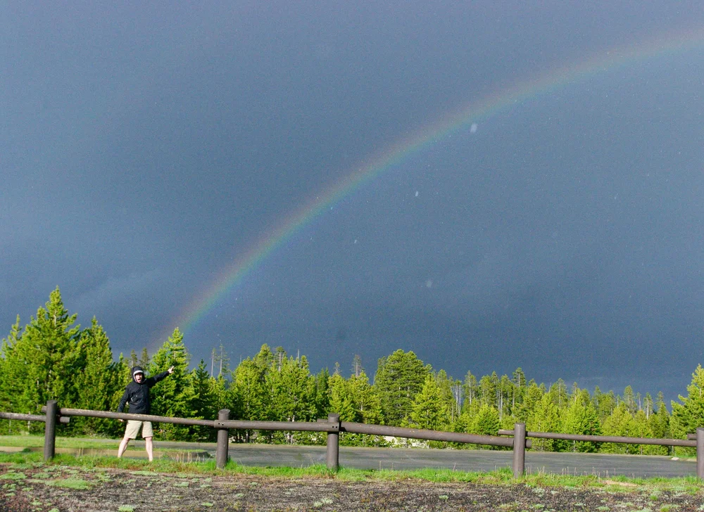 Ike being excited about the rainbow