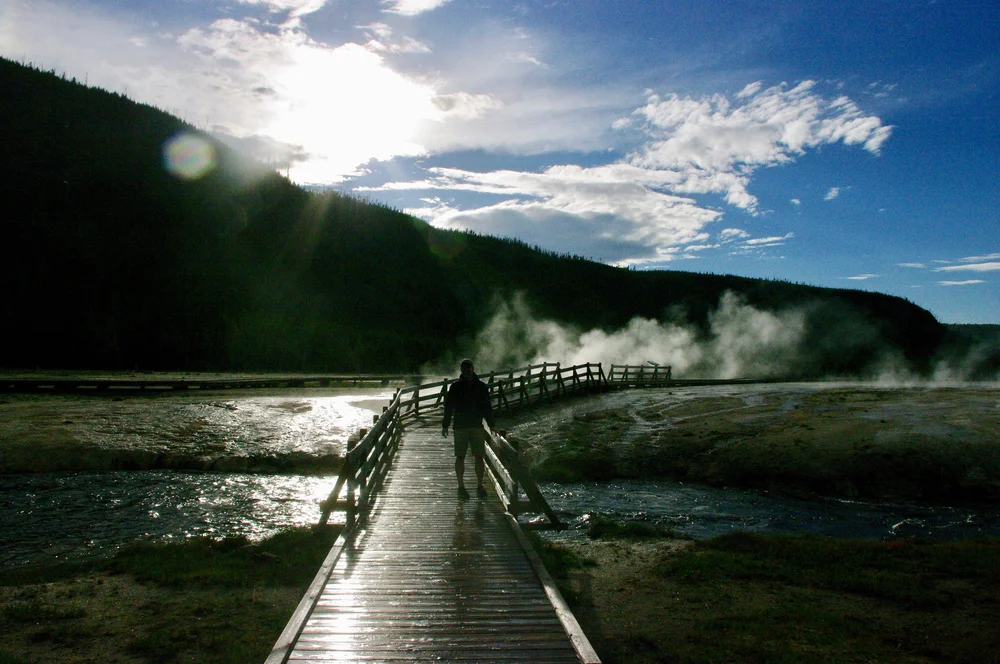 Sun on the hot springs