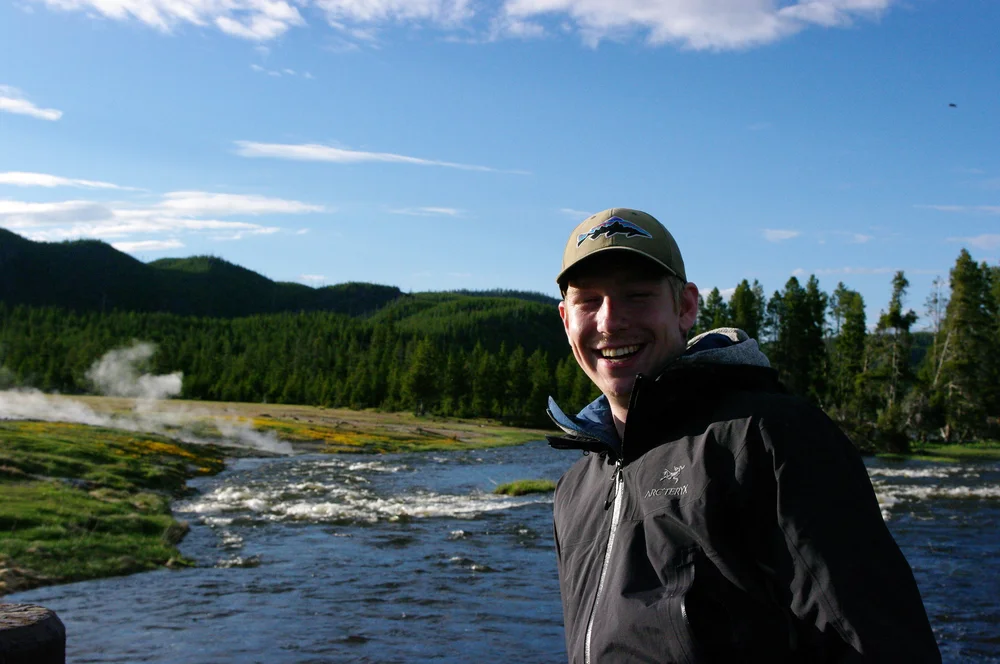 Ike at the Firehole River