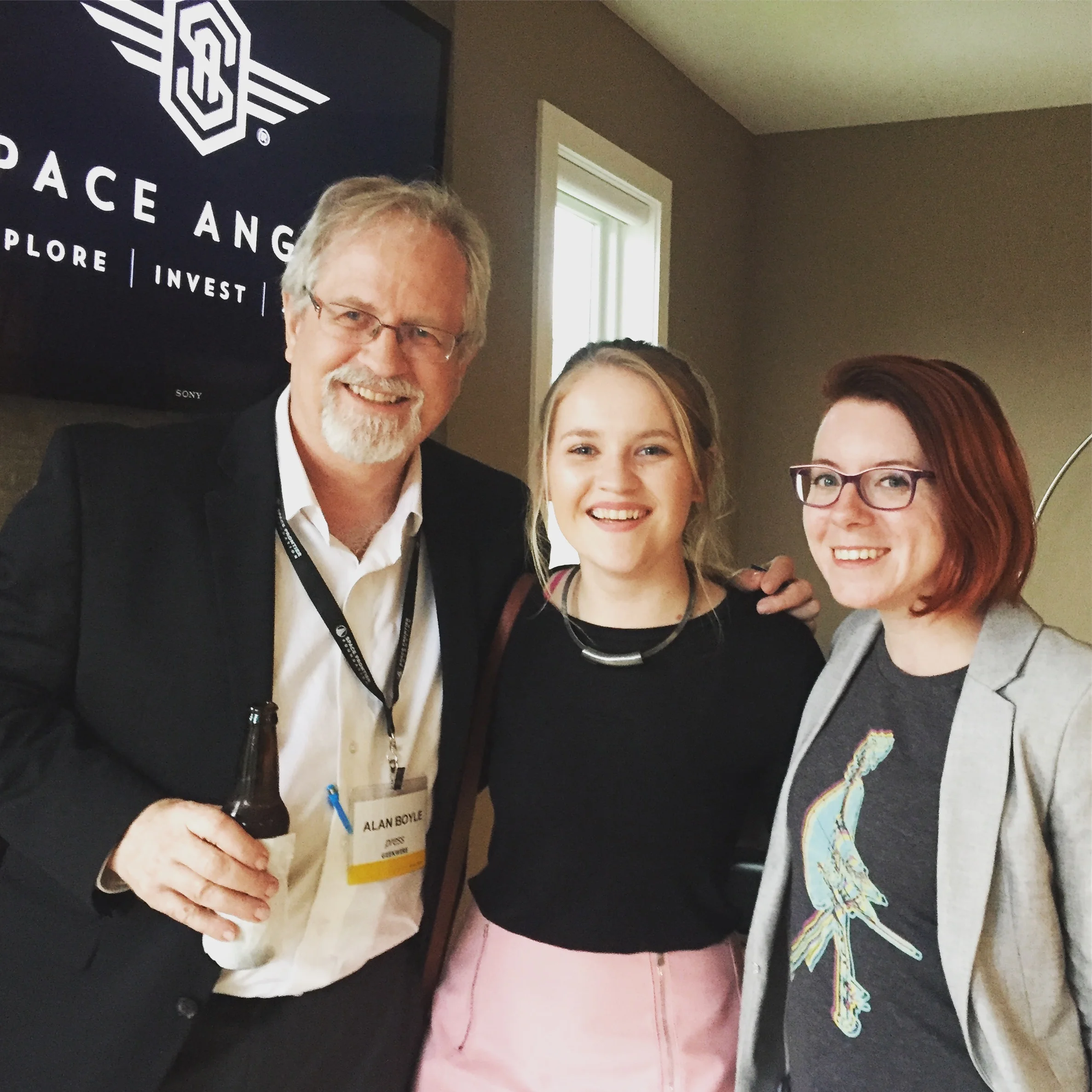 Me with Alan Boyle (@b0yle) and Dr, Tanya Harrison (@tanyaofmars) at an after party hosted by Space Angels for the NewSpace Conference held in Seattle