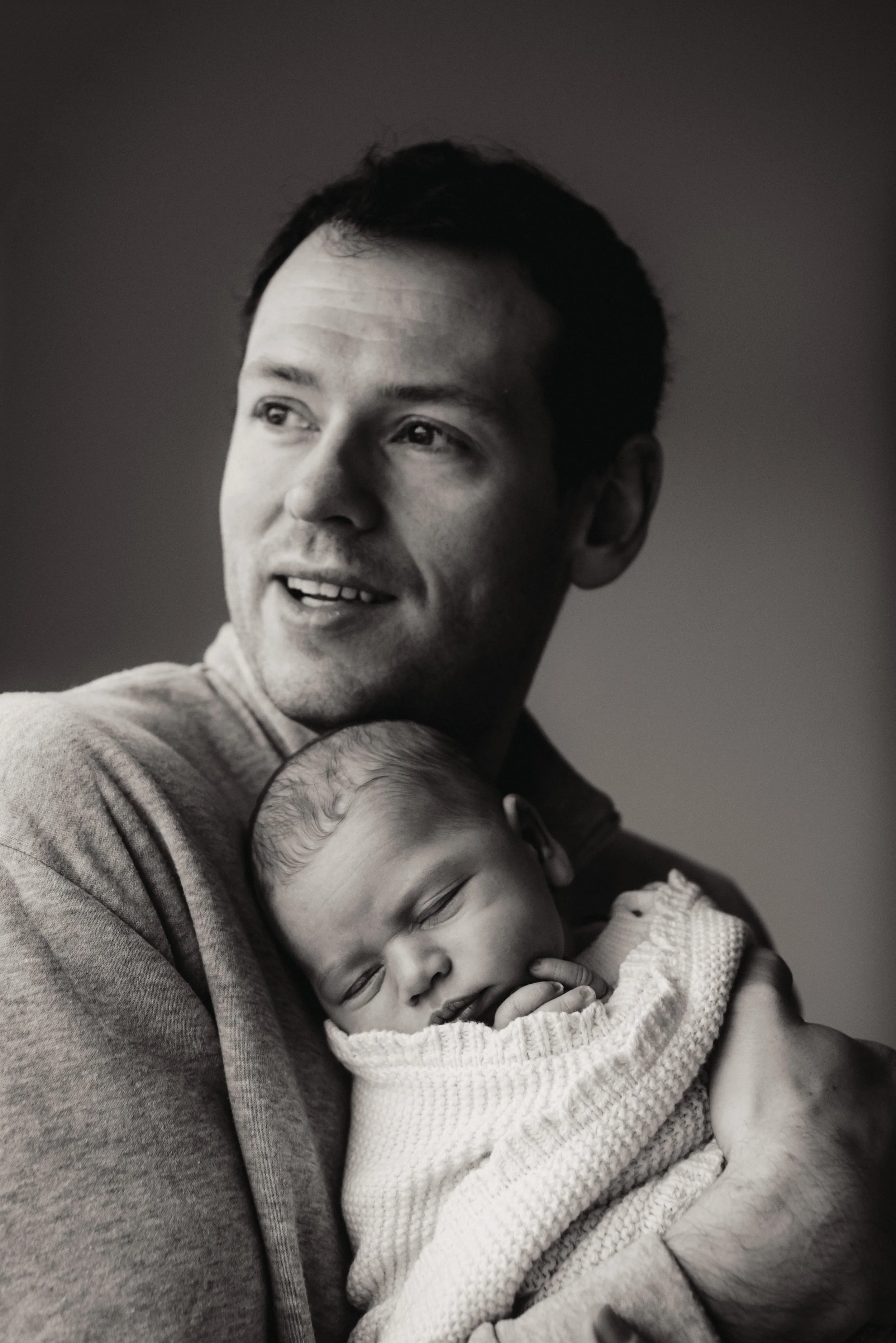  Jersey photographer - father and newborn daughter 