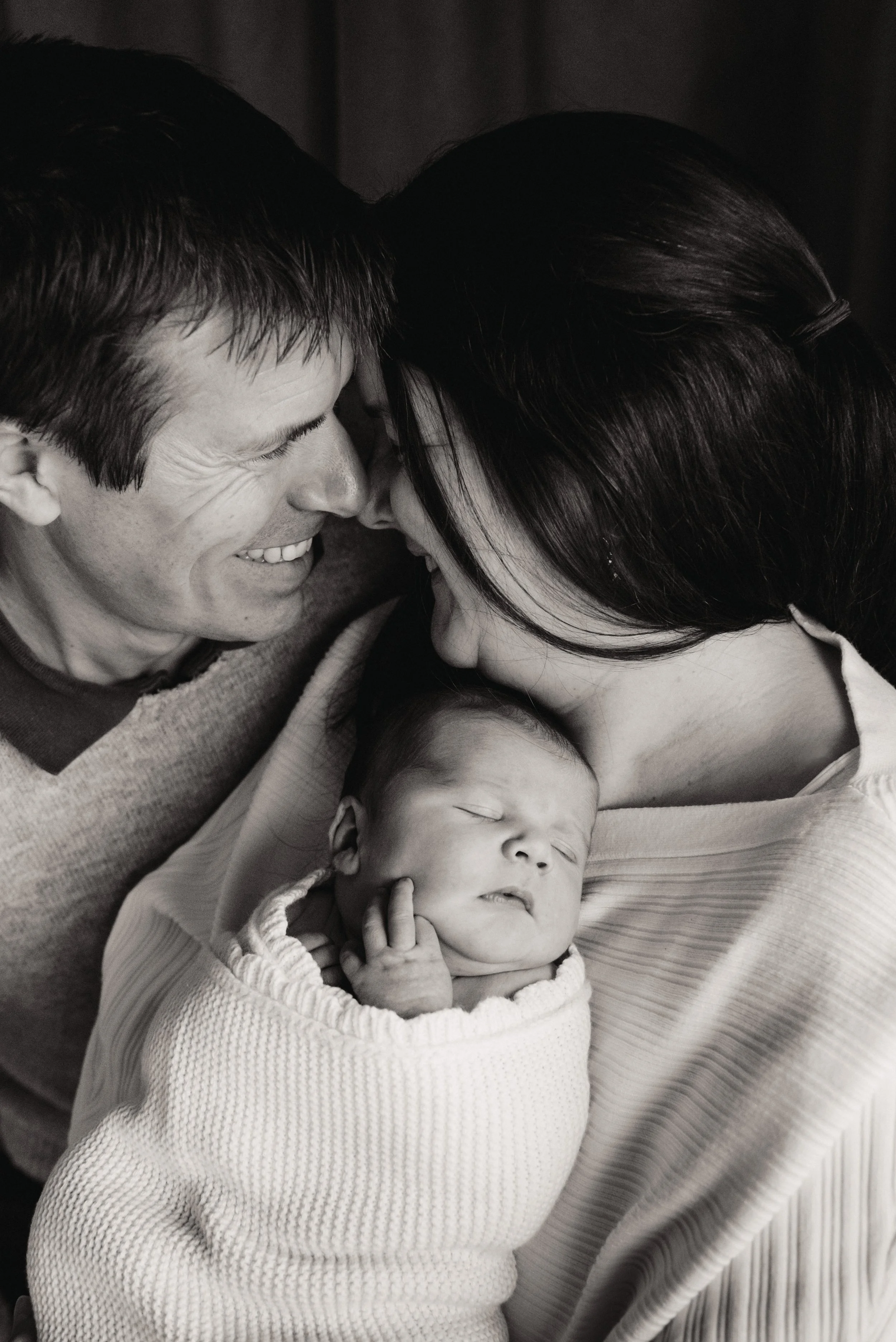 Jersey photographer - newborn family portrait at home